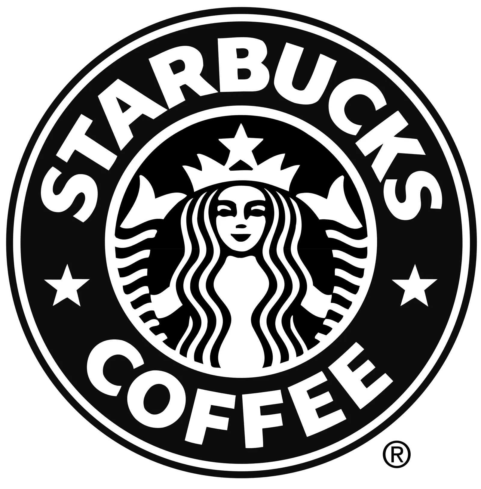 Starbucks coffee logo black and white