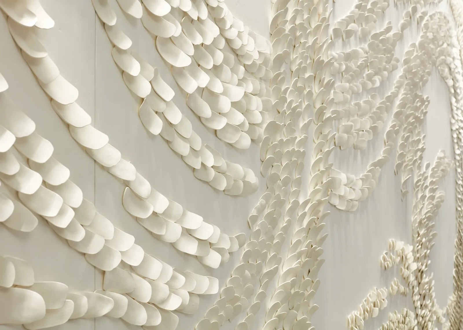 custom art installation featuring handmade porcelain pieces by AllKinds Studio in Chicago