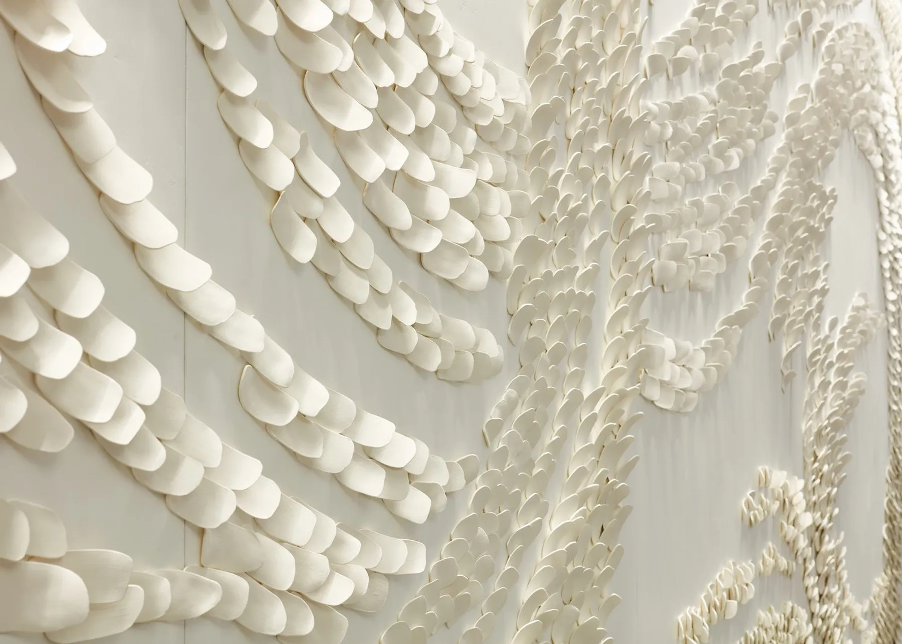 custom art installation featuring handmade porcelain pieces by AllKinds Studio in Chicago