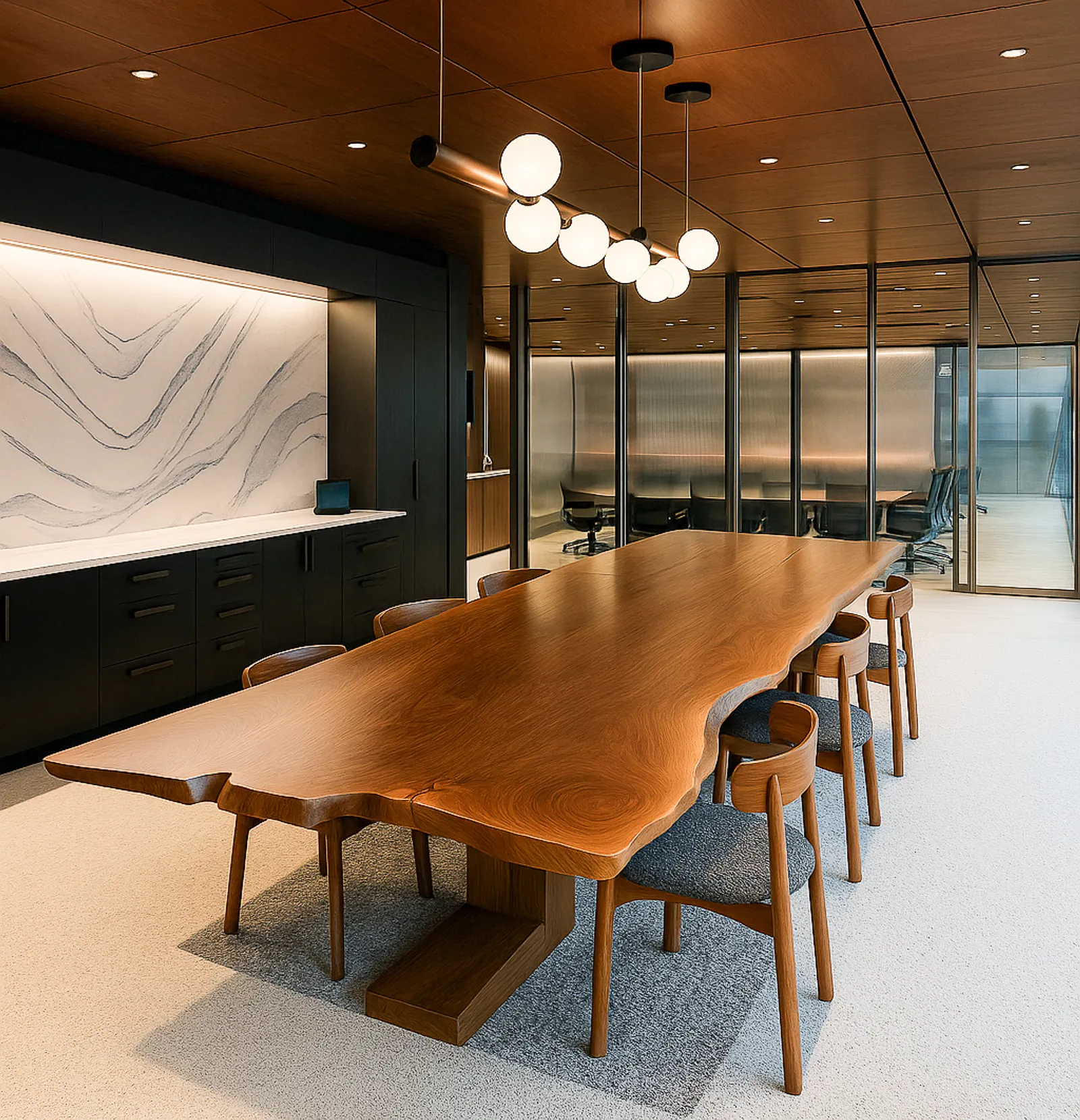 custom live edge conference table by Icon Modern