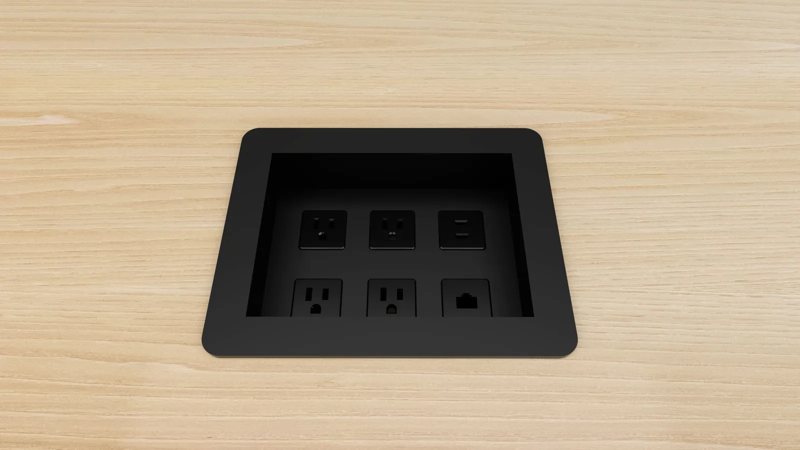 custom table power integration by Icon Modern (in-surface drop-in)