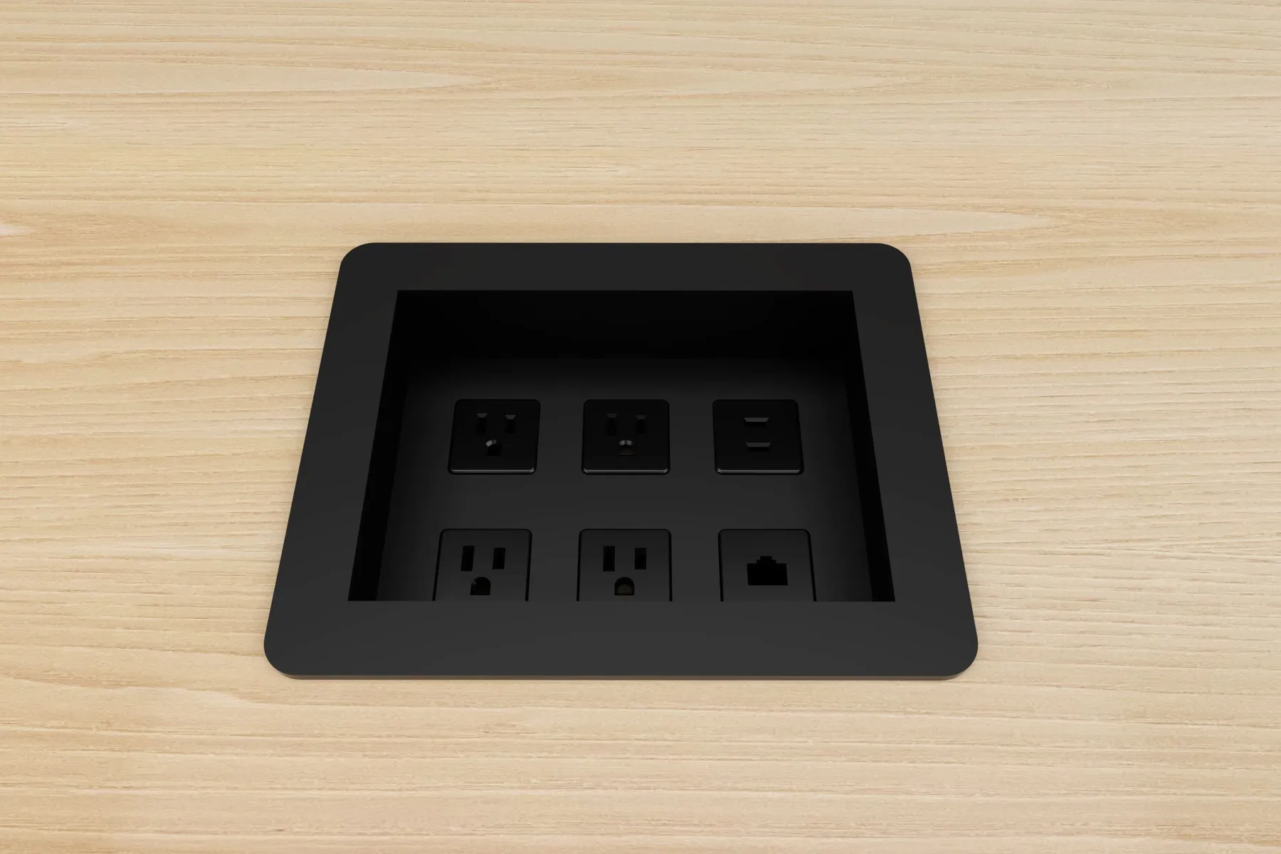 custom table power integration by Icon Modern (in-surface drop-in)