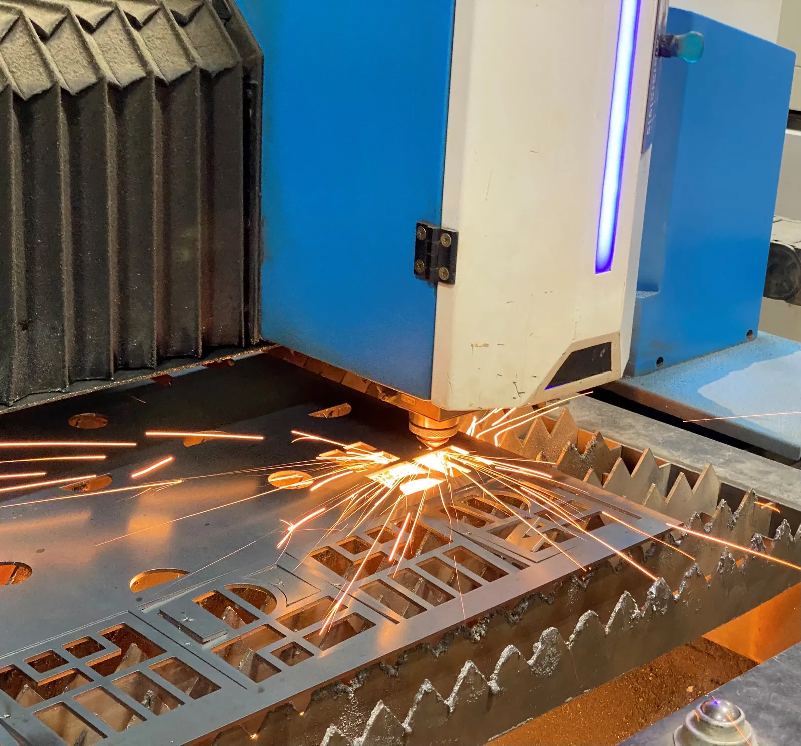 Laser cutting in action