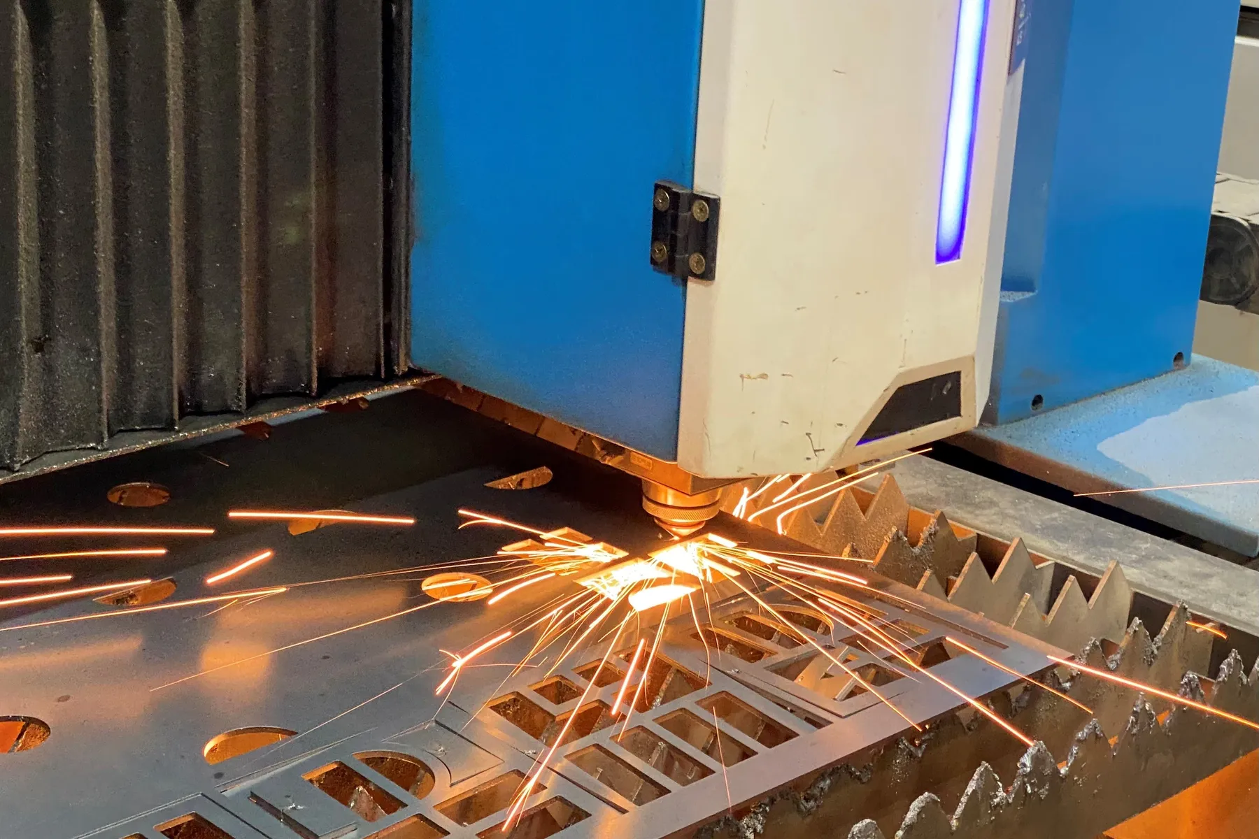 Laser cutting in action