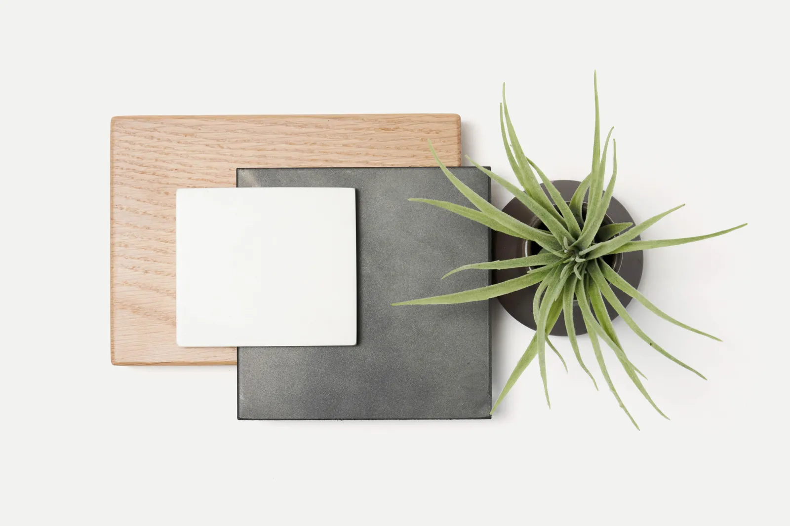 custom reception desk material palette by Icon Modern