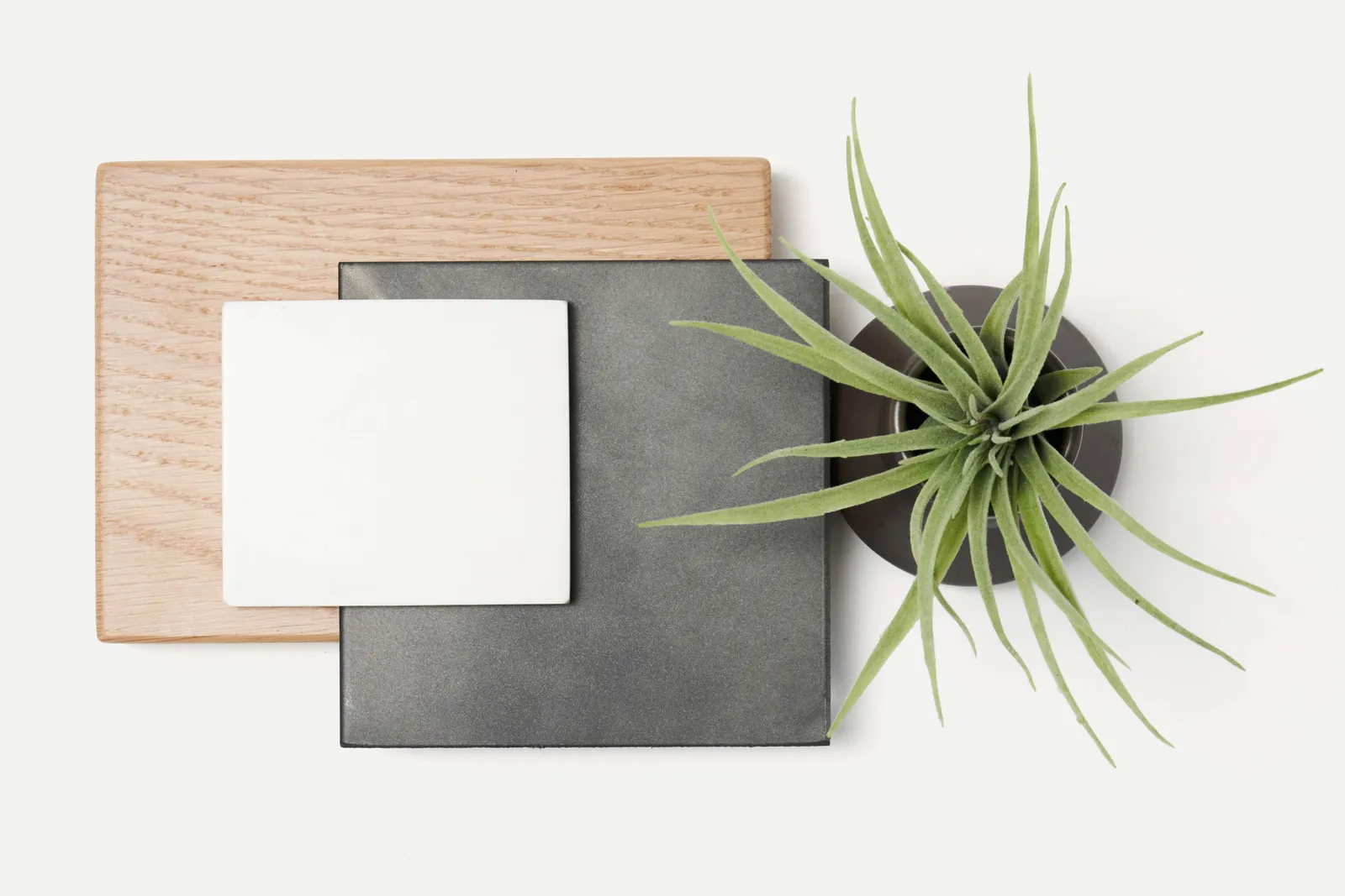 custom reception desk material palette by Icon Modern