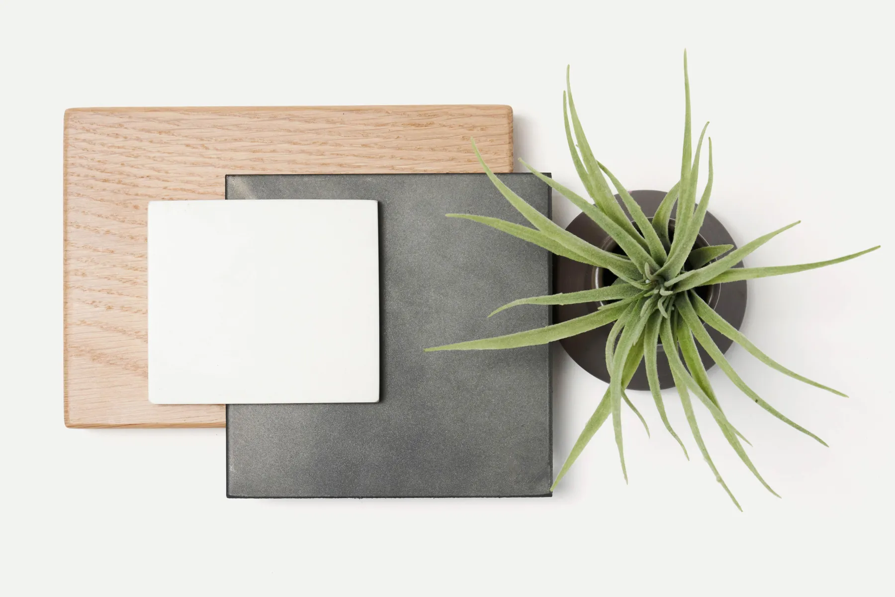 custom reception desk material palette by Icon Modern