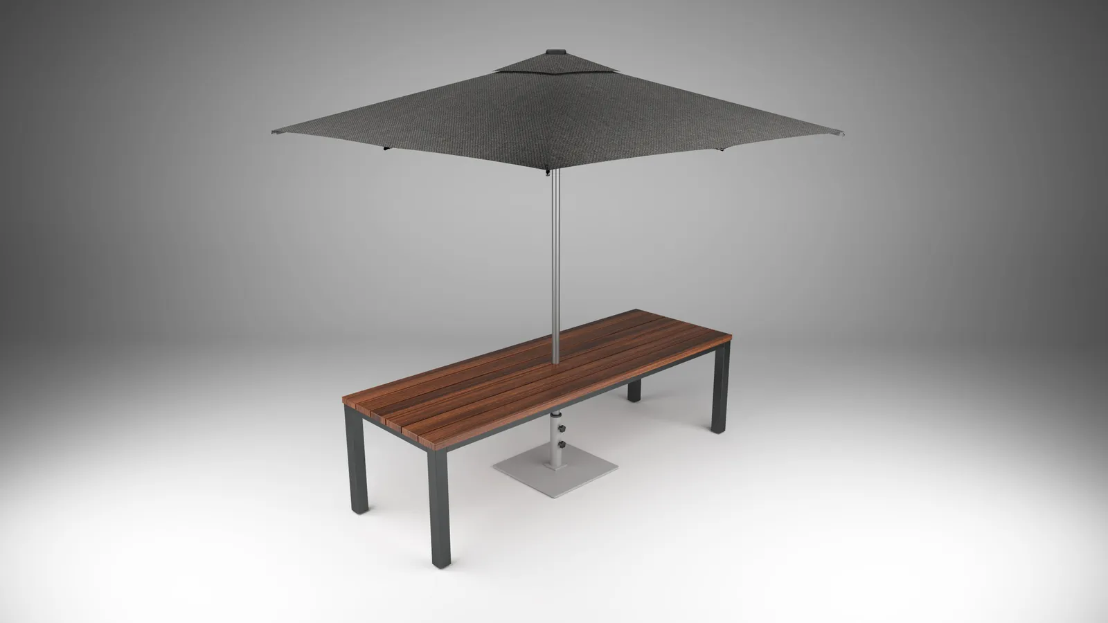 outdoor umbrella with Icon Modern table