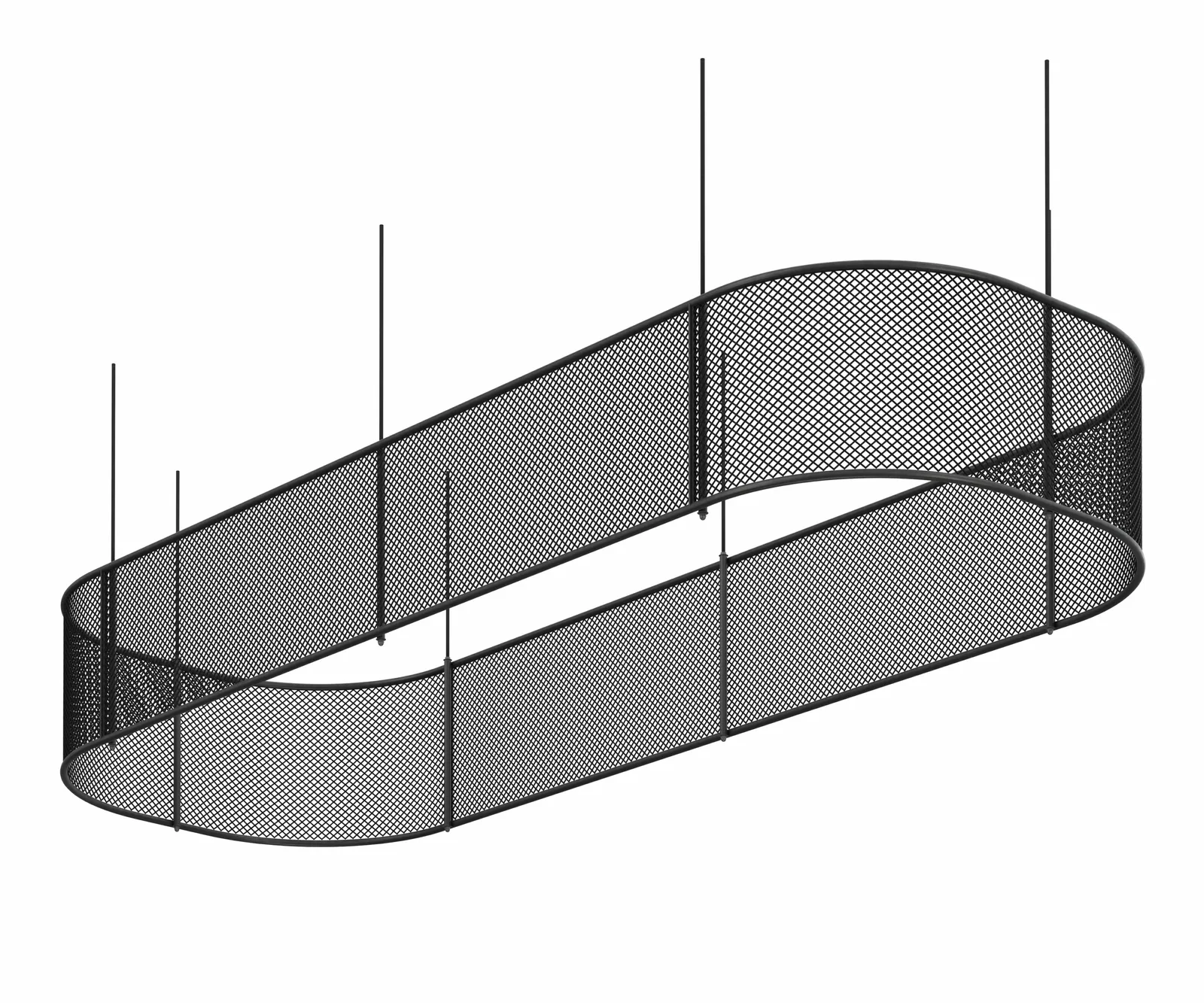 custom pill-shaped ceiling element with black powdercoat by Icon Modern