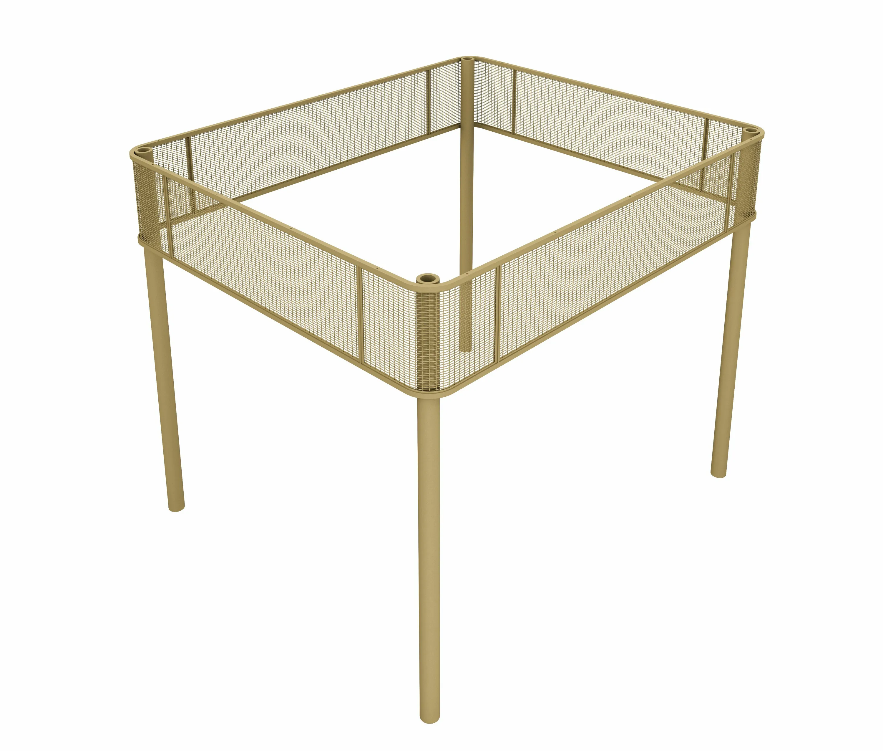 custom steel canopy in a brass colored powdercoat rendering by Icon Modern