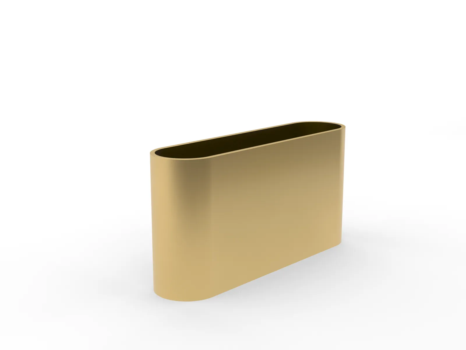 custom planter in steel with brass color powdercoat by Icon Modern