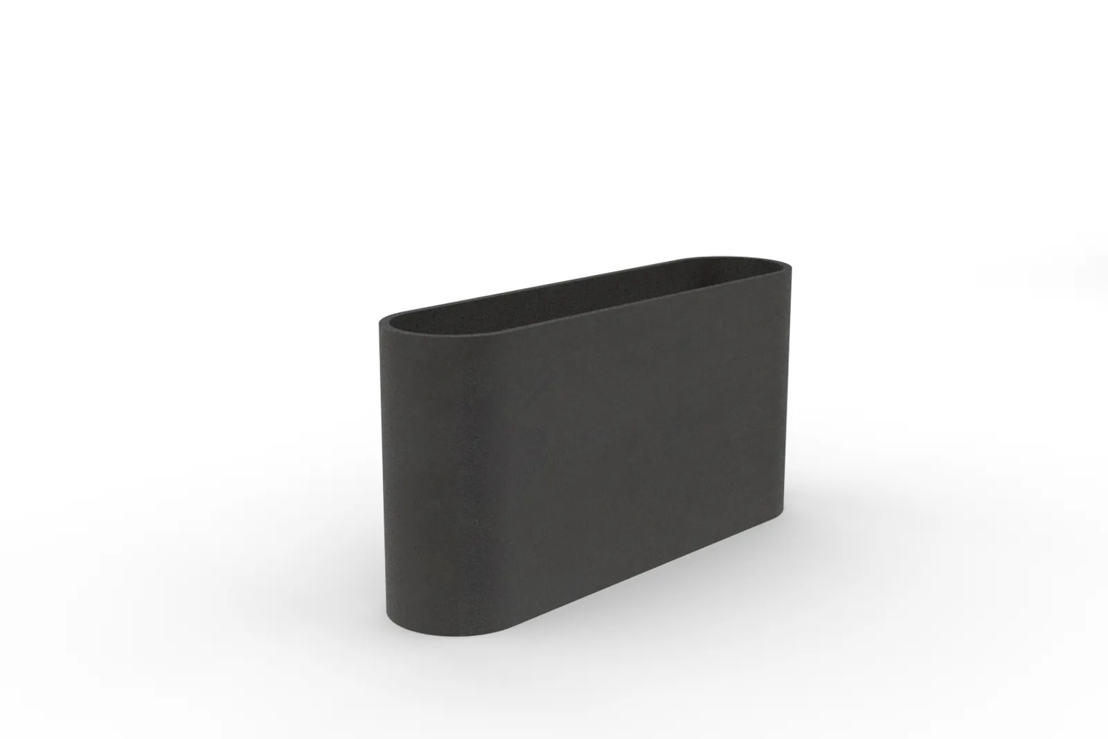 custom planter in steel with matte black powdercoat finish by Icon Modern
