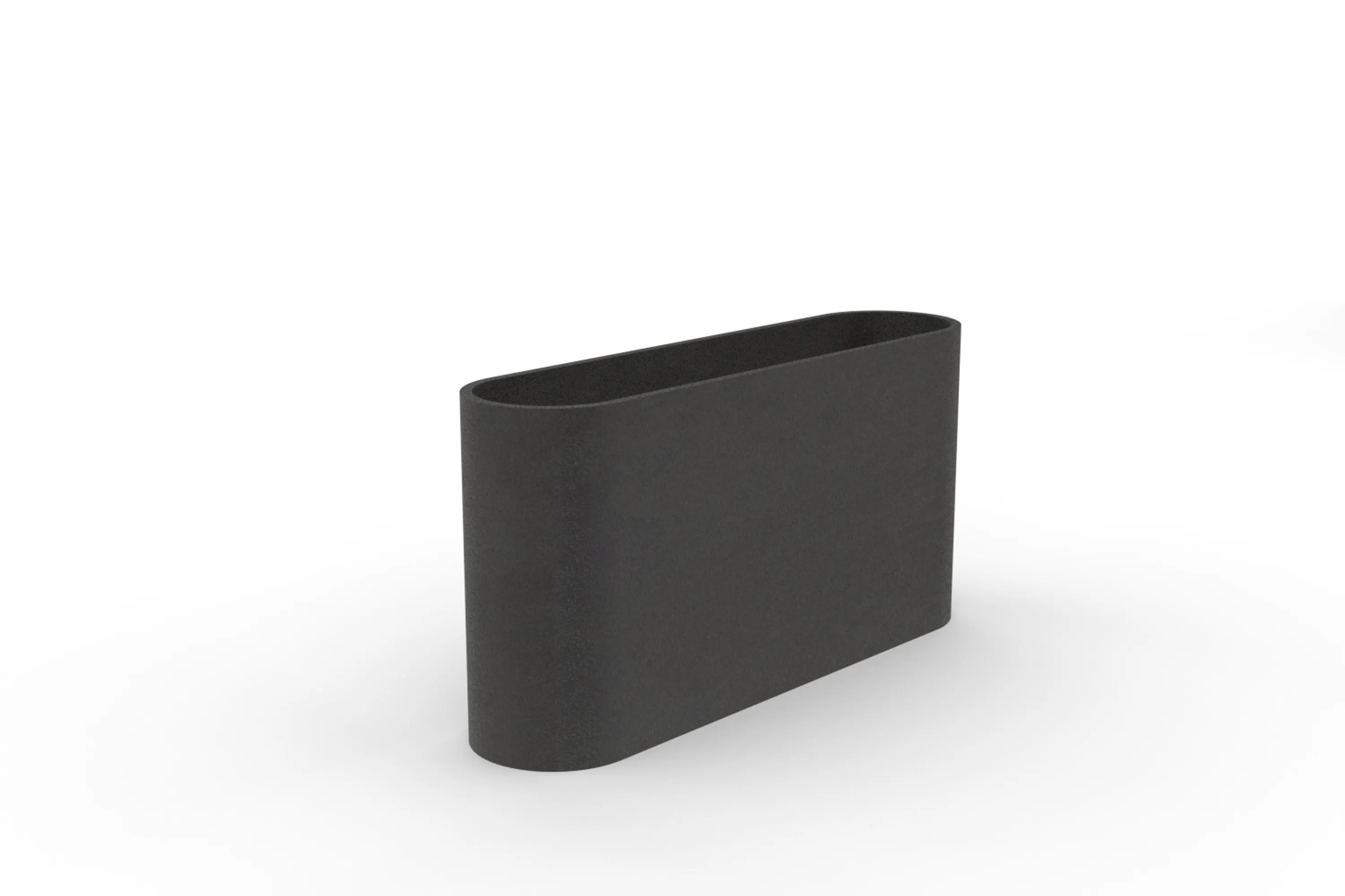 custom planter in steel with matte black powdercoat finish by Icon Modern