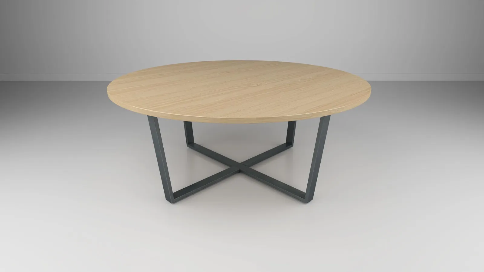 custom conference table with X base by Icon Modern