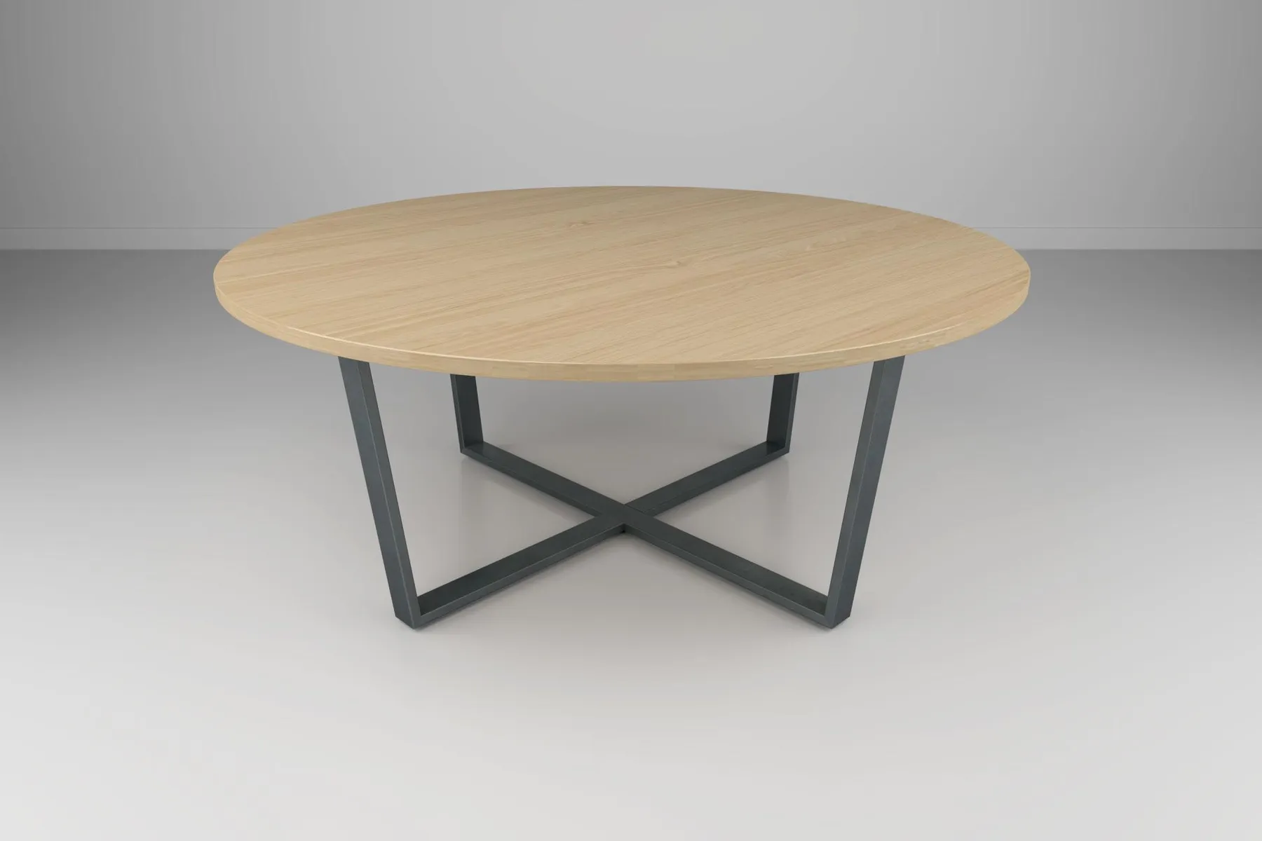 custom conference table with X base by Icon Modern