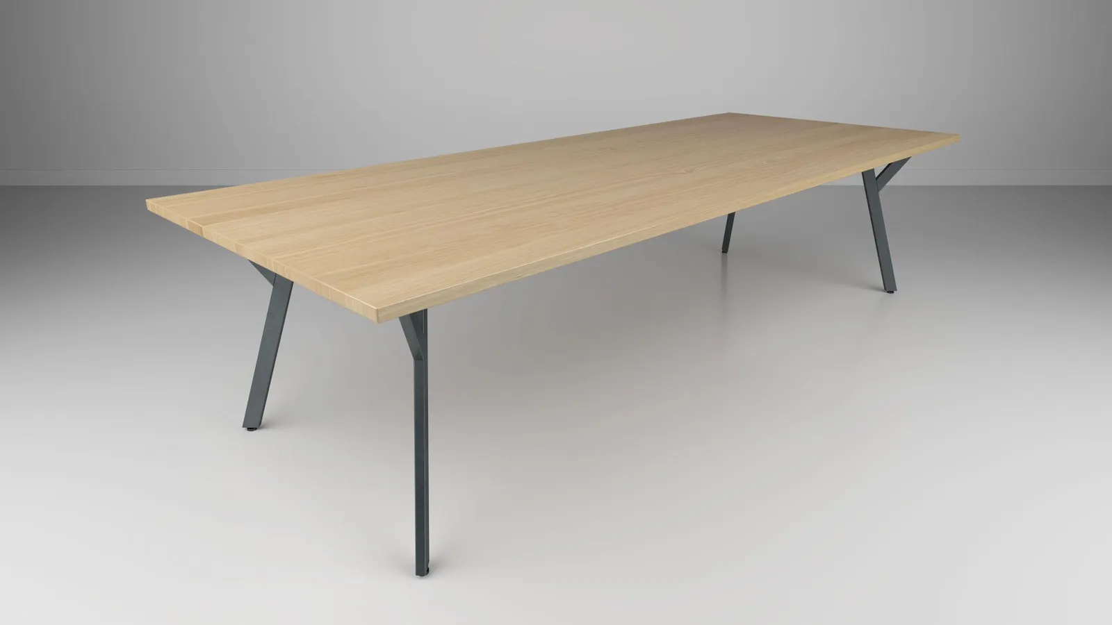 custom conference table with angled base by Icon Modern