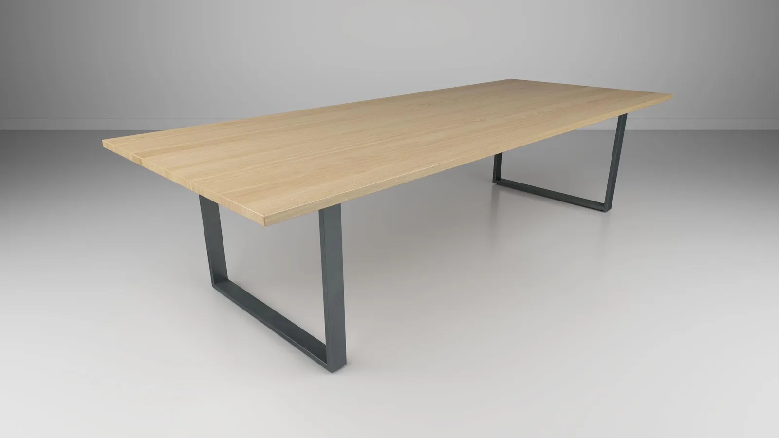 custom conference table with strap base by Icon Modern
