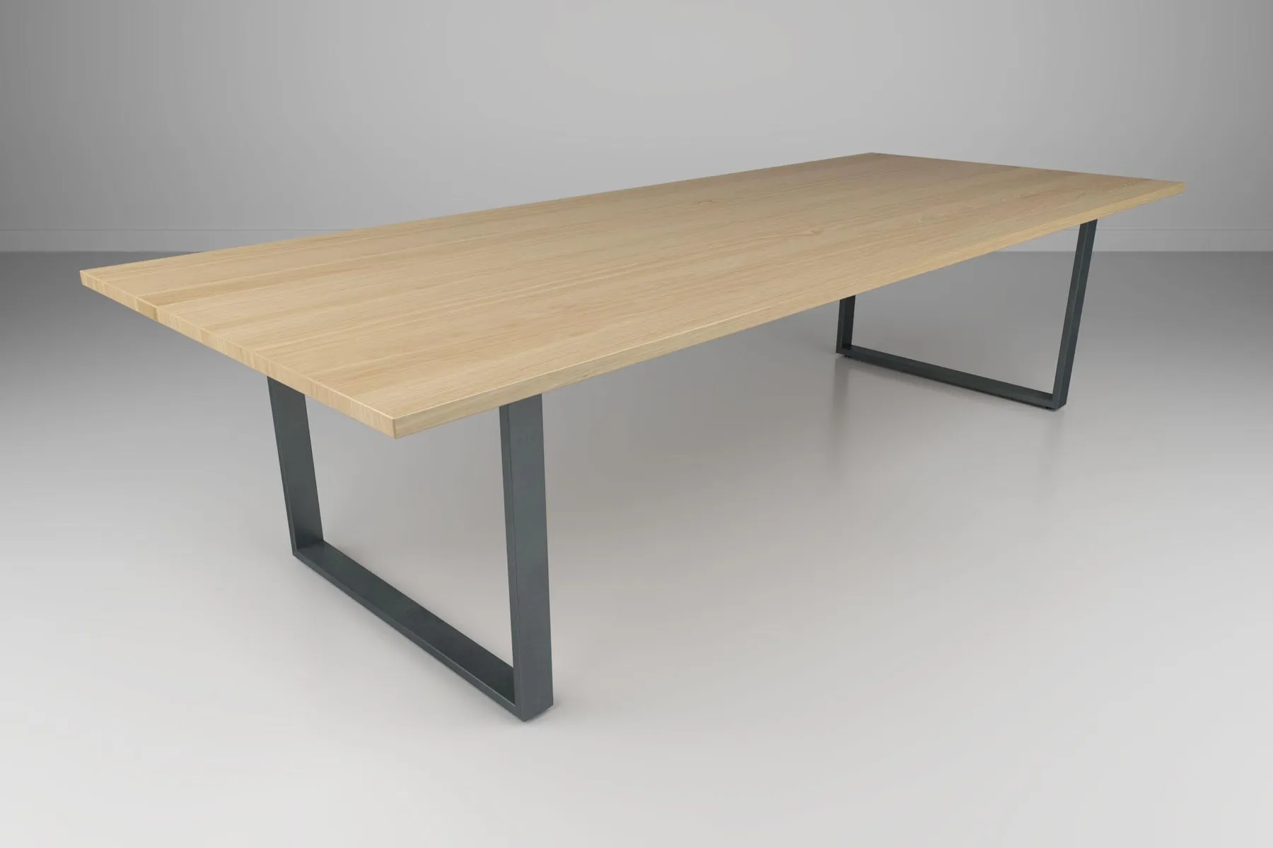 custom conference table with strap base by Icon Modern