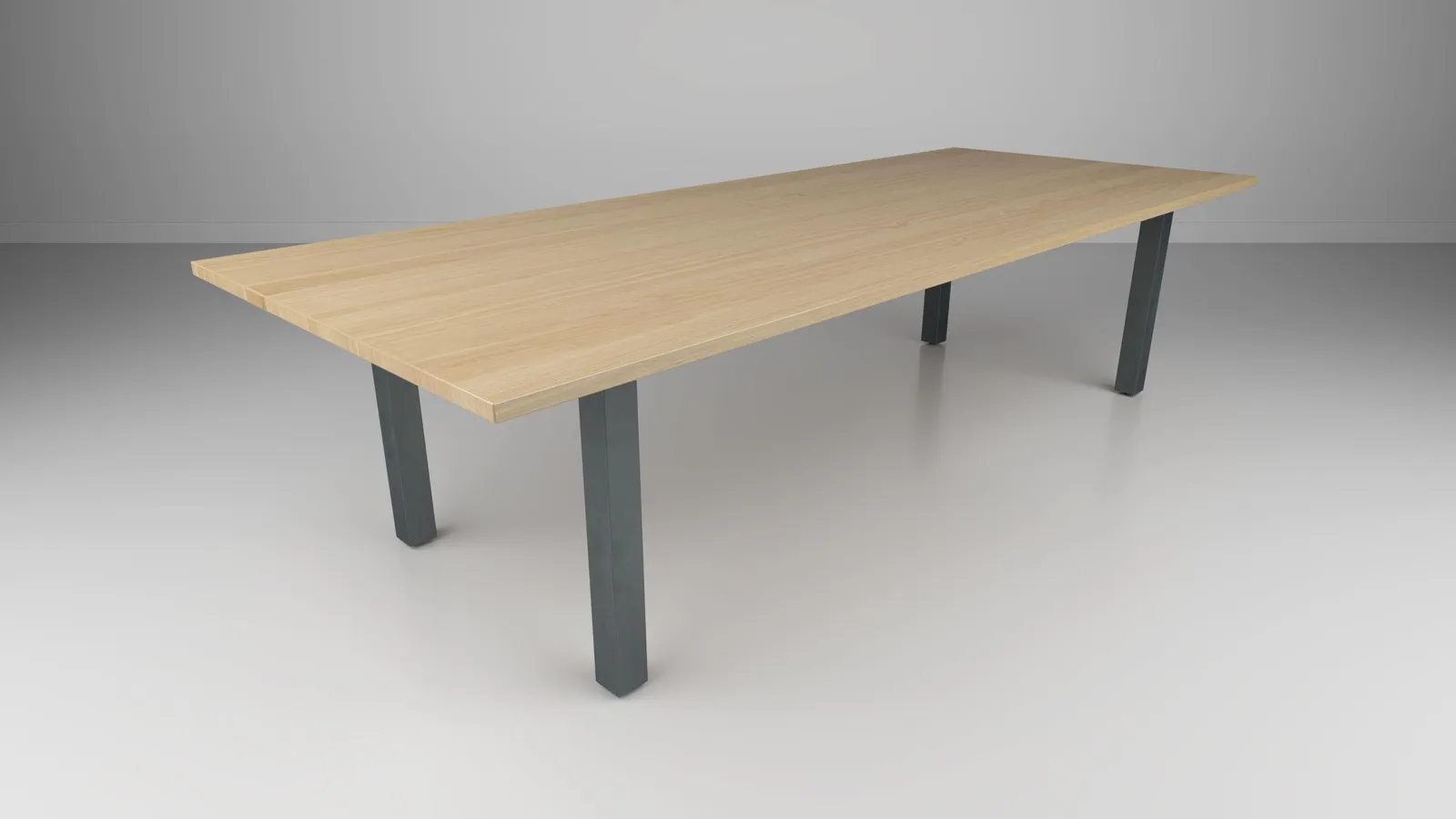 custom conference table with steel post base by Icon Modern