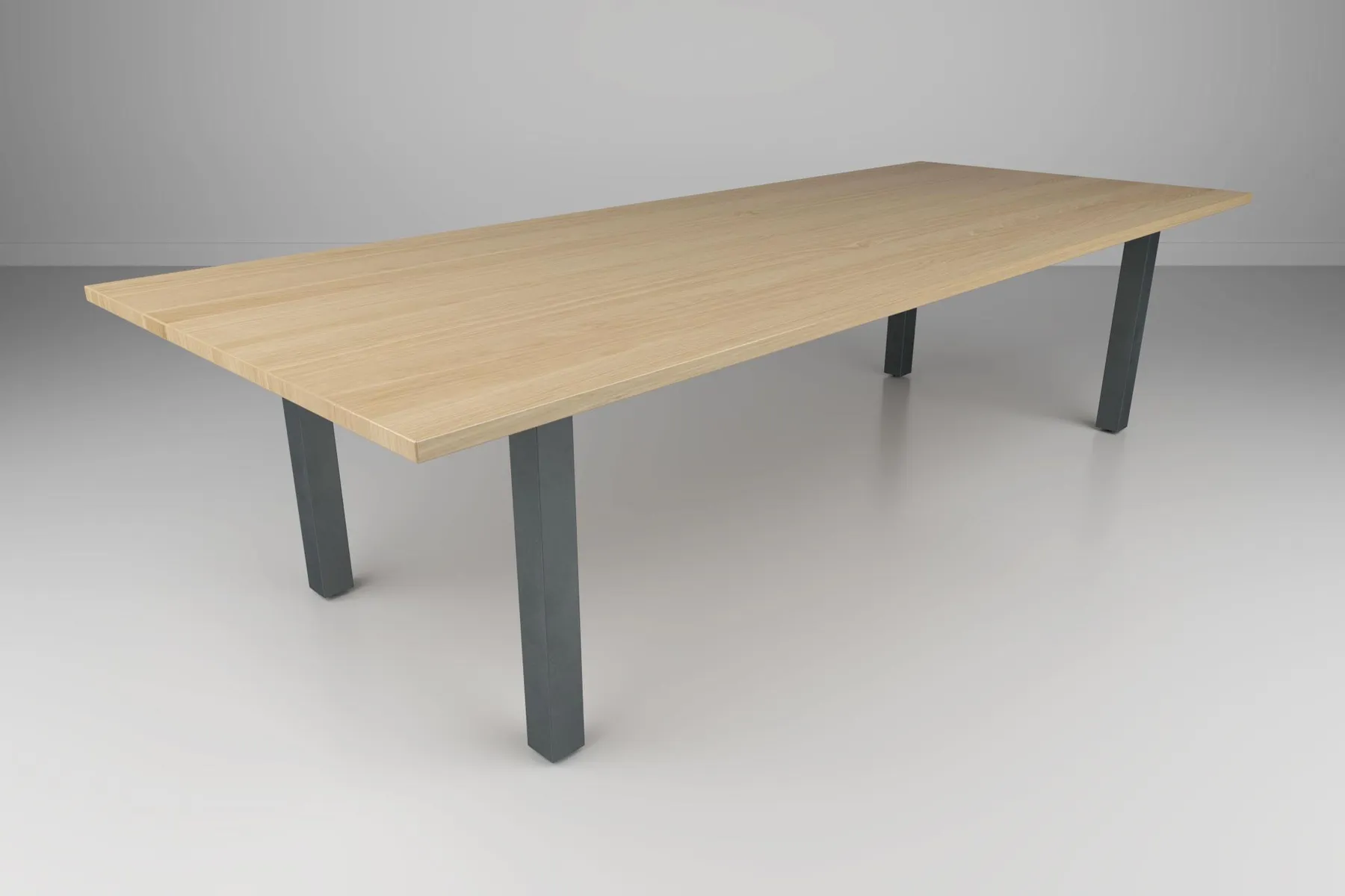 custom conference table with steel post base by Icon Modern