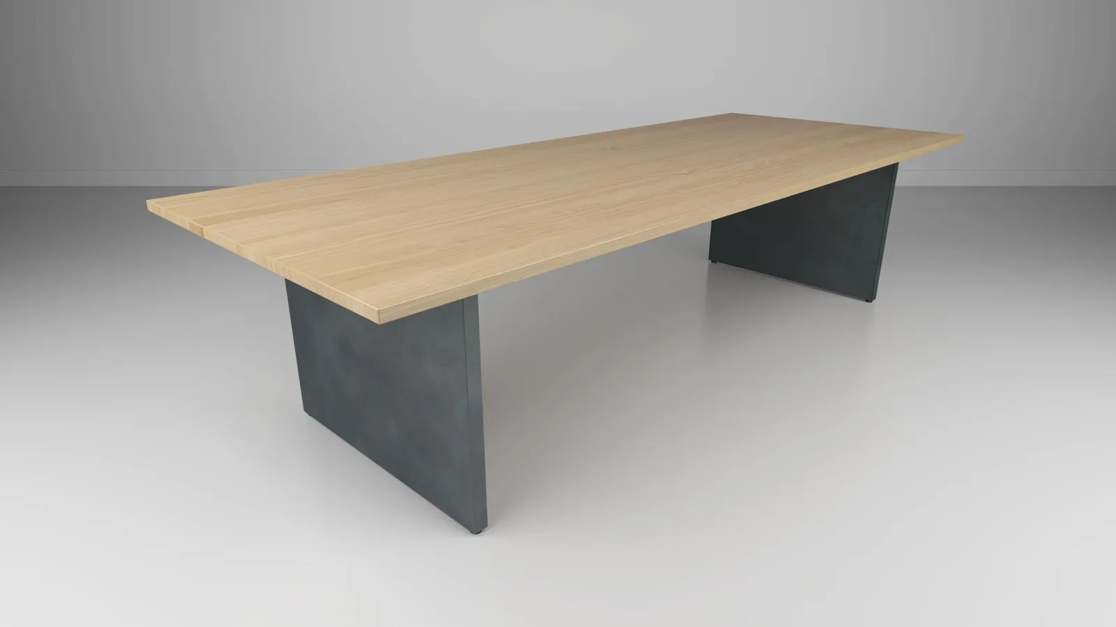 custom conference table with steel panel base by Icon Modern