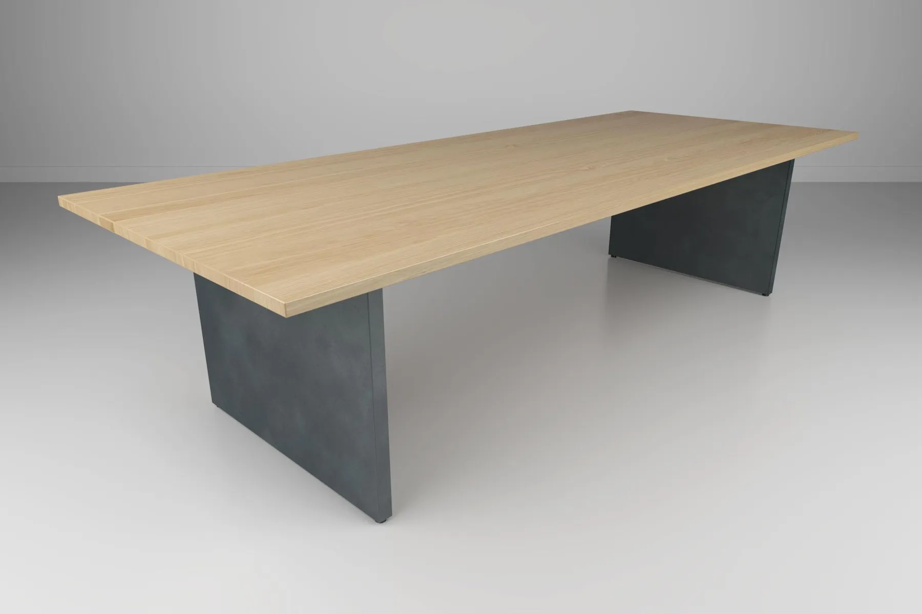 custom conference table with steel panel base by Icon Modern