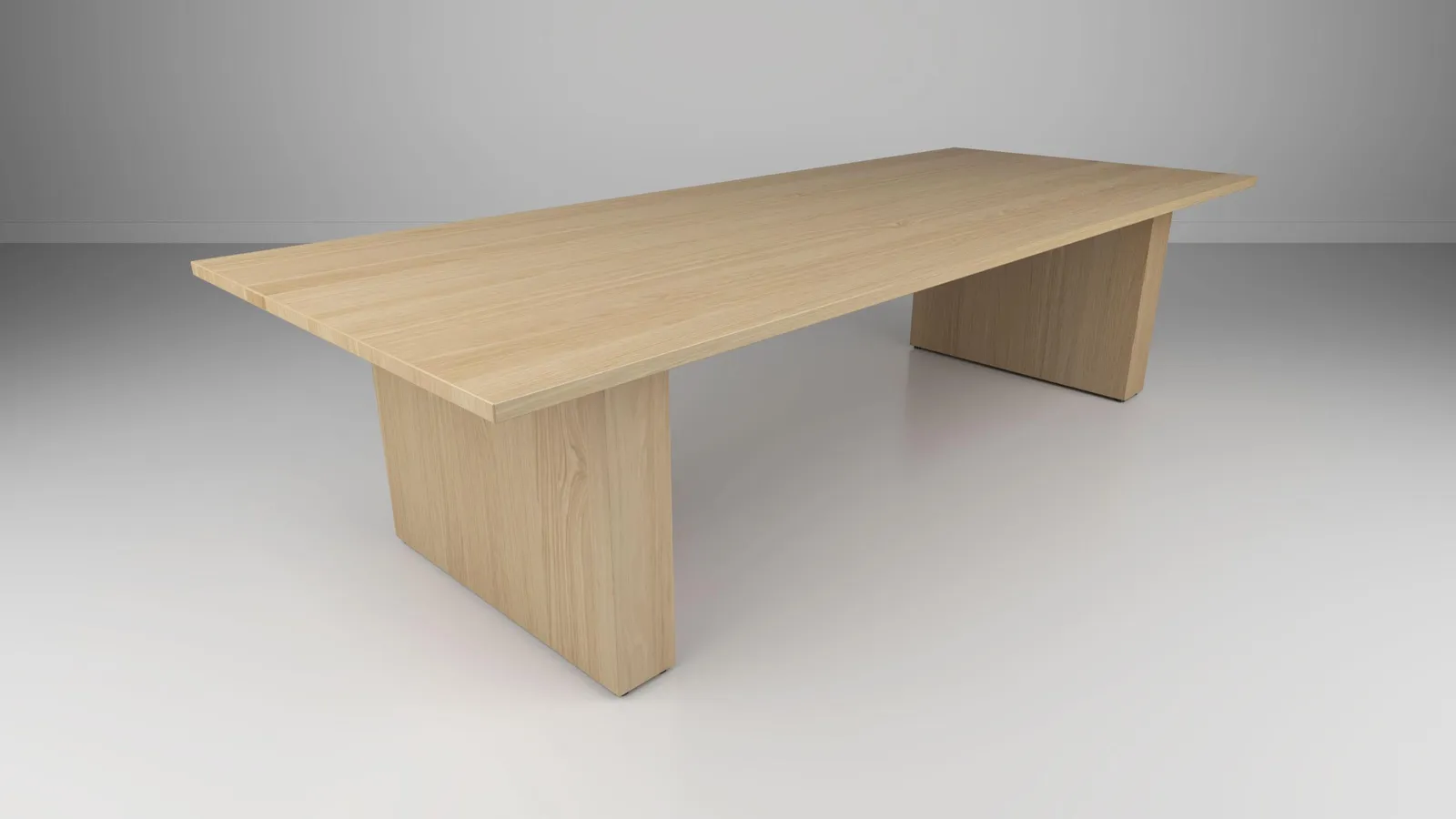 custom conference table with wood panel base by Icon Modern