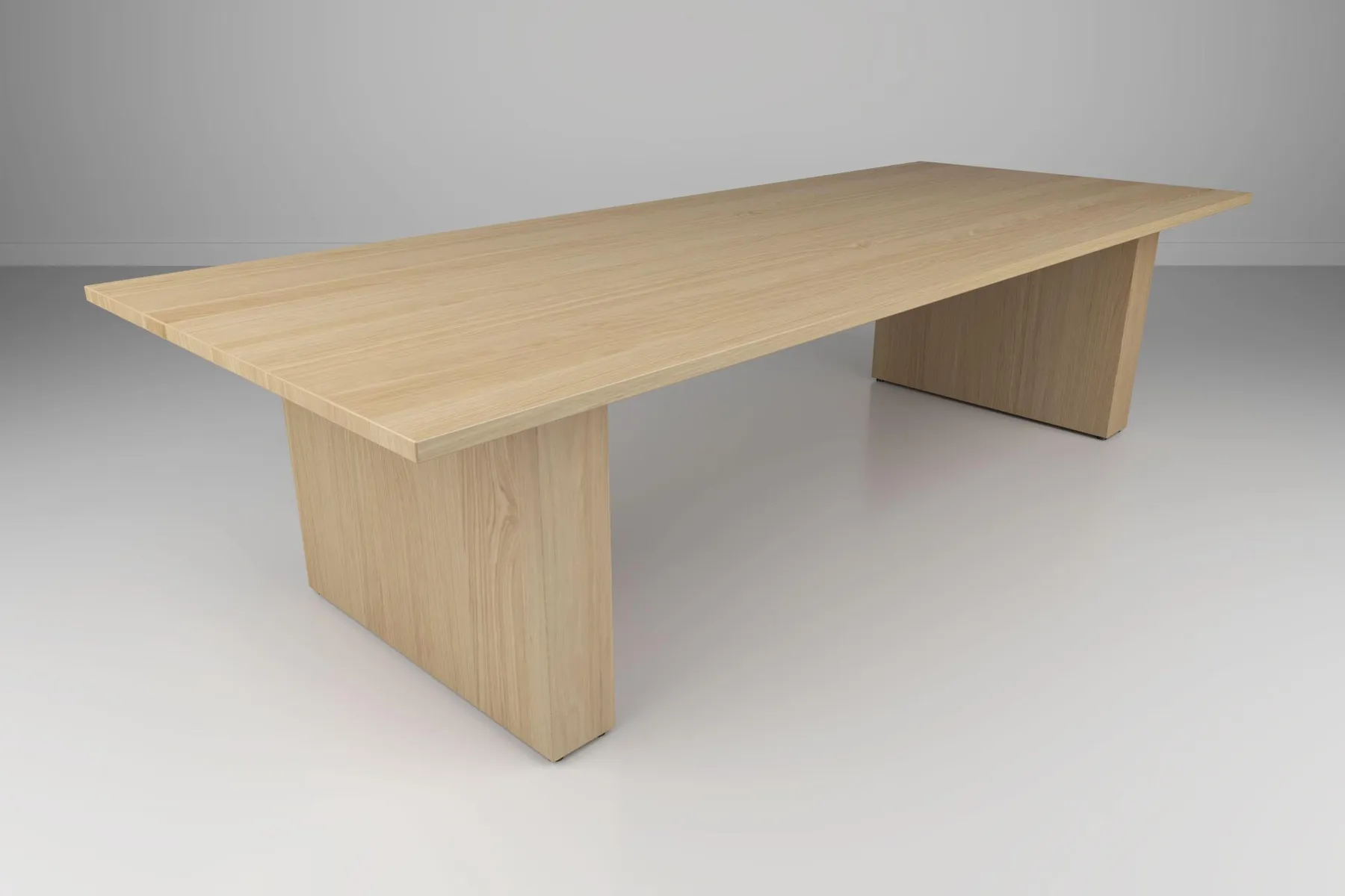 custom conference table with wood panel base by Icon Modern
