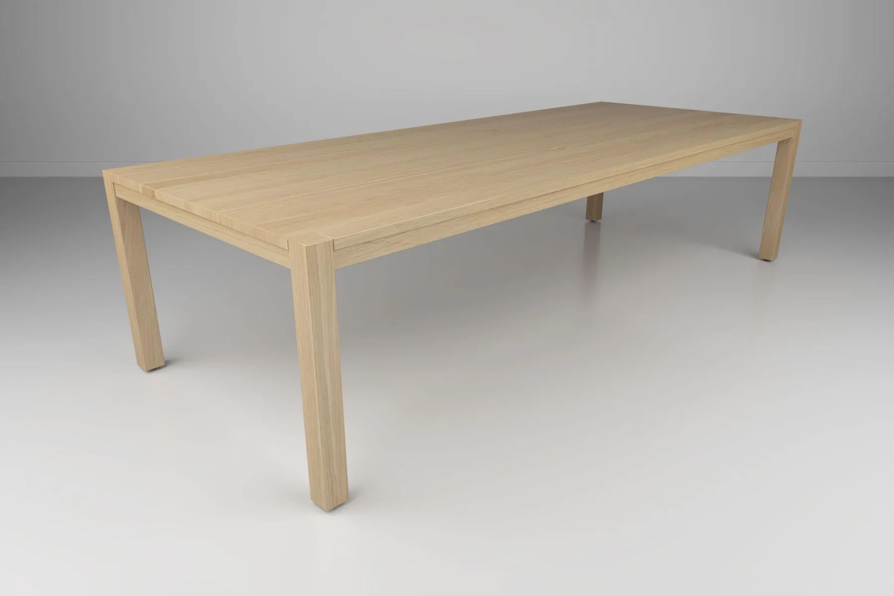 custom conference table with wood post base by Icon Modern