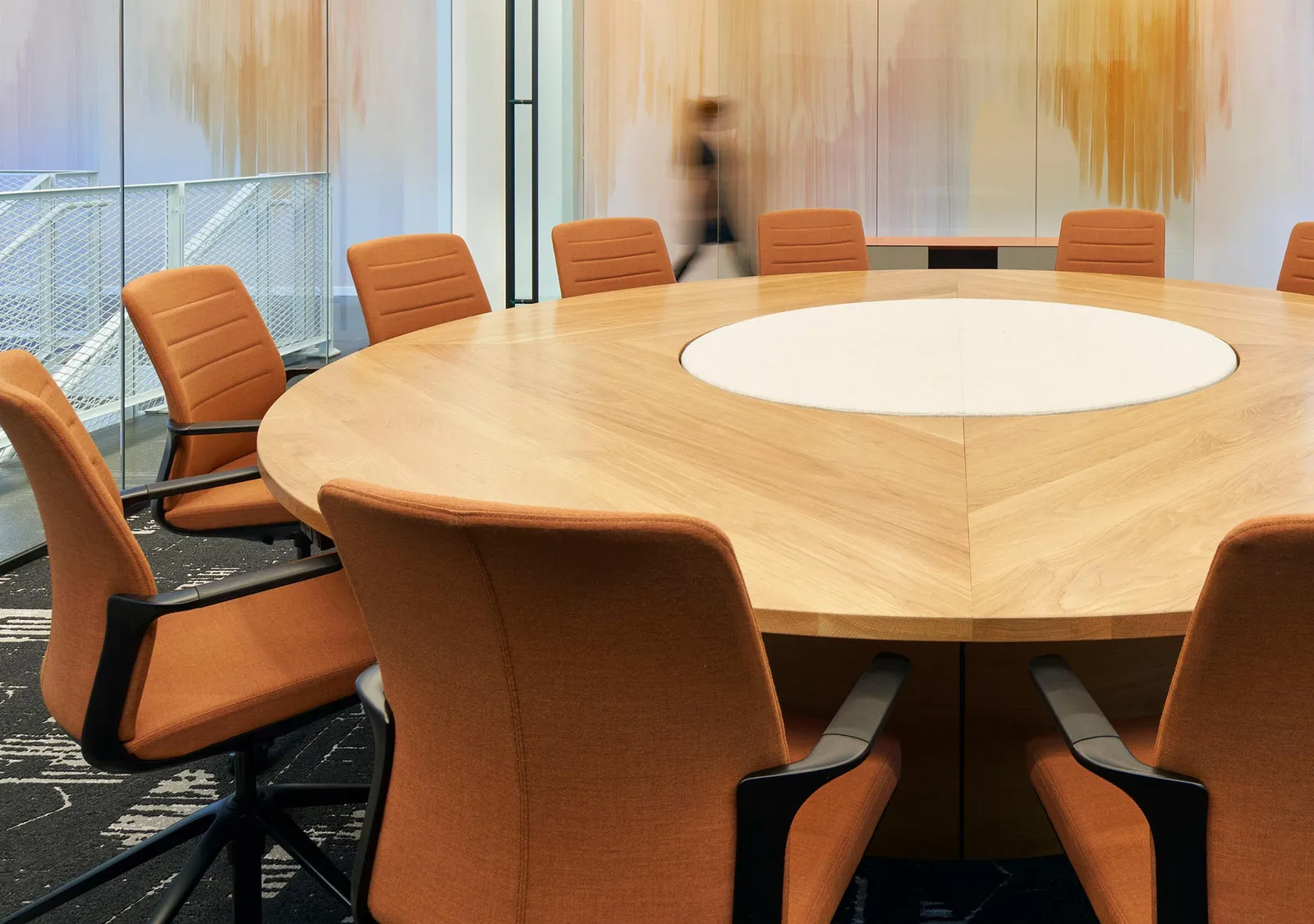 custom round conference table by Icon Modern