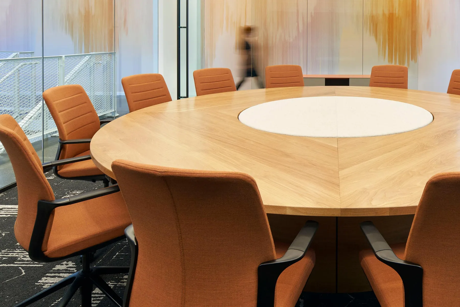 custom round conference table by Icon Modern