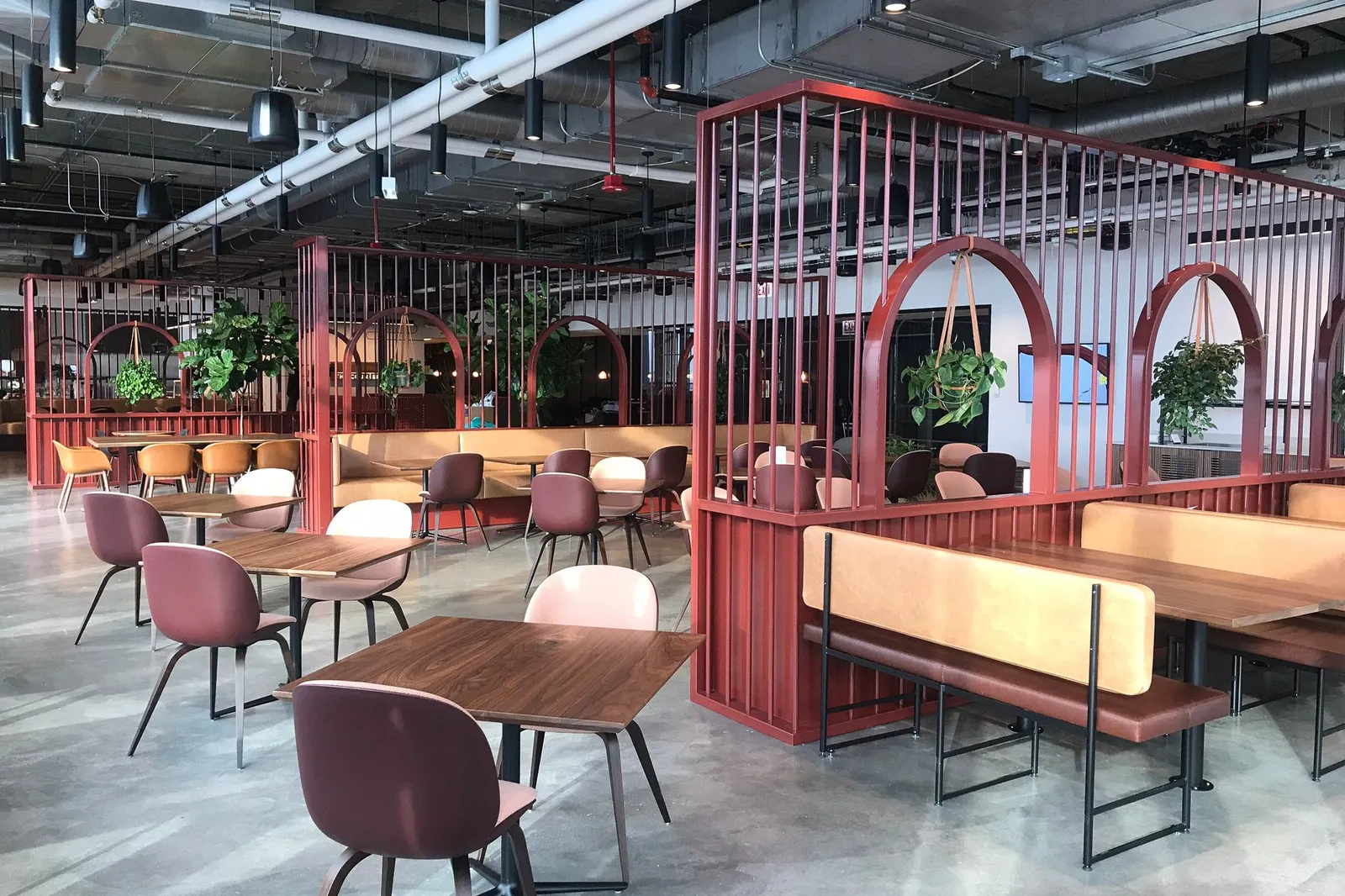 Custom steel space divider red powdercoat