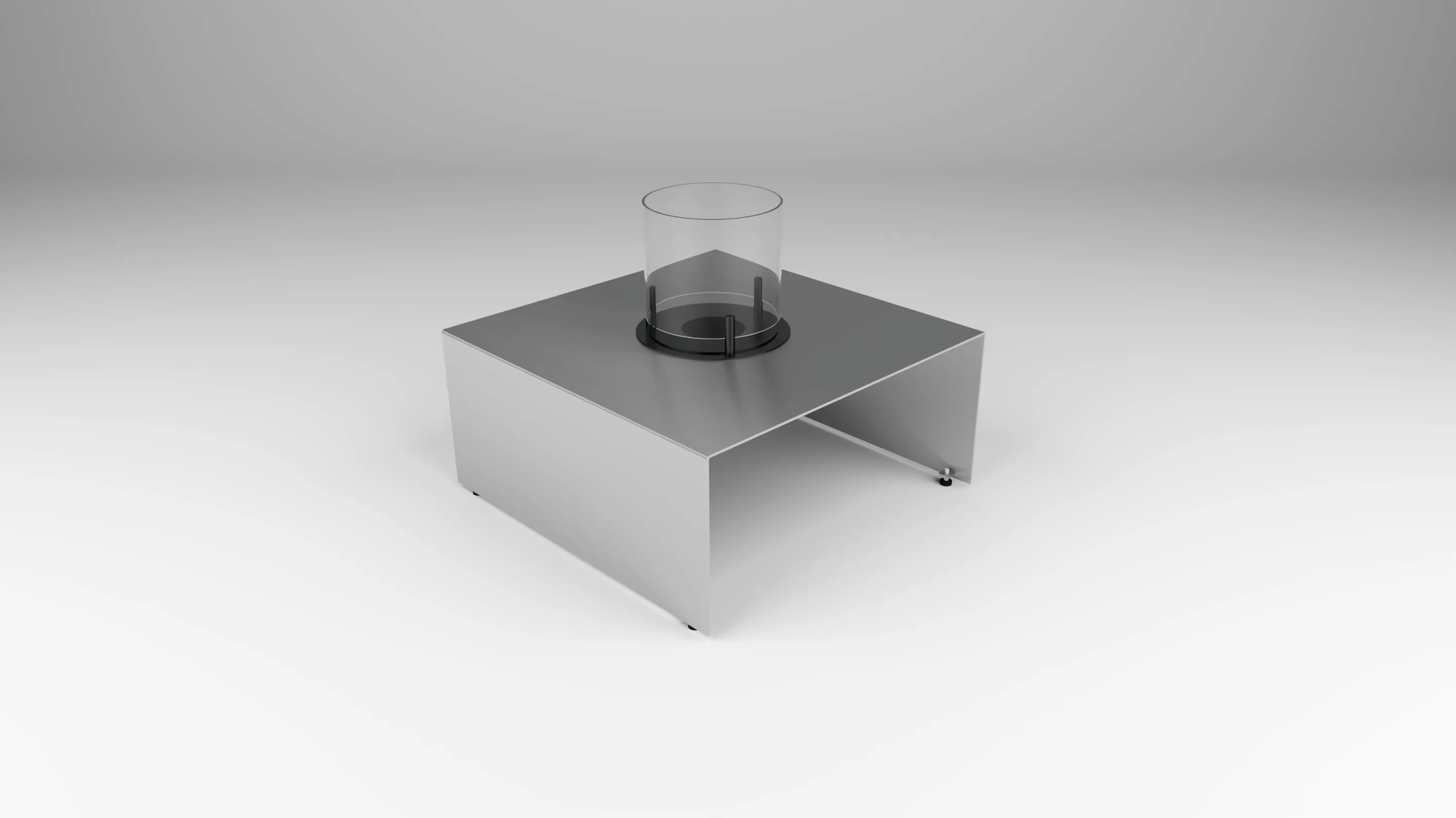 outdoor fire table in aluminum with panel base by Icon Modern