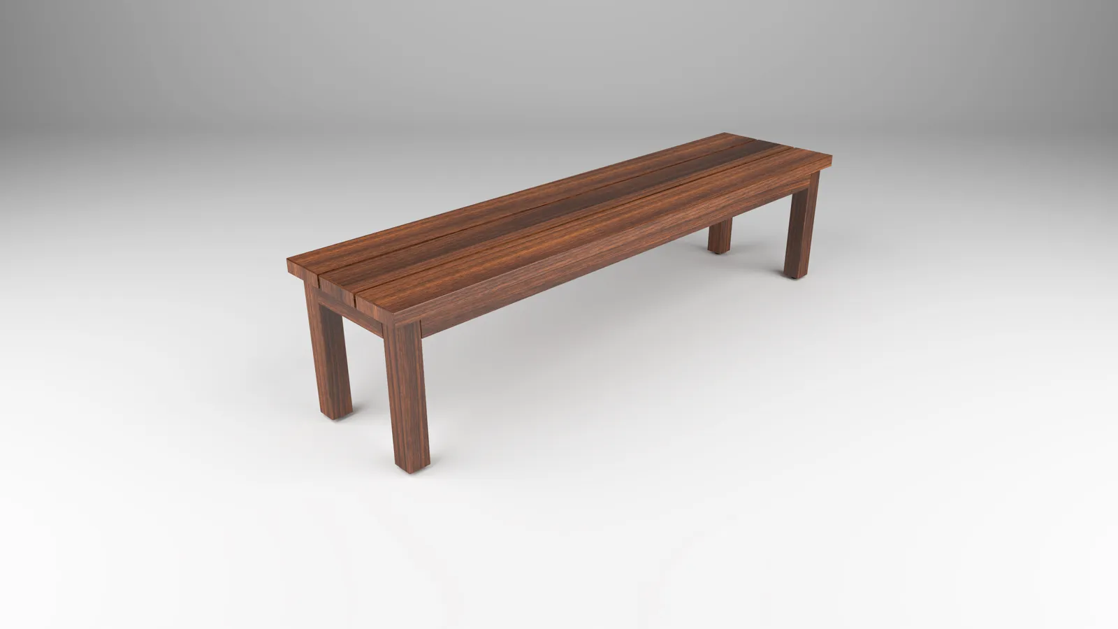 outdoor bench in wood with post base by Icon Modern