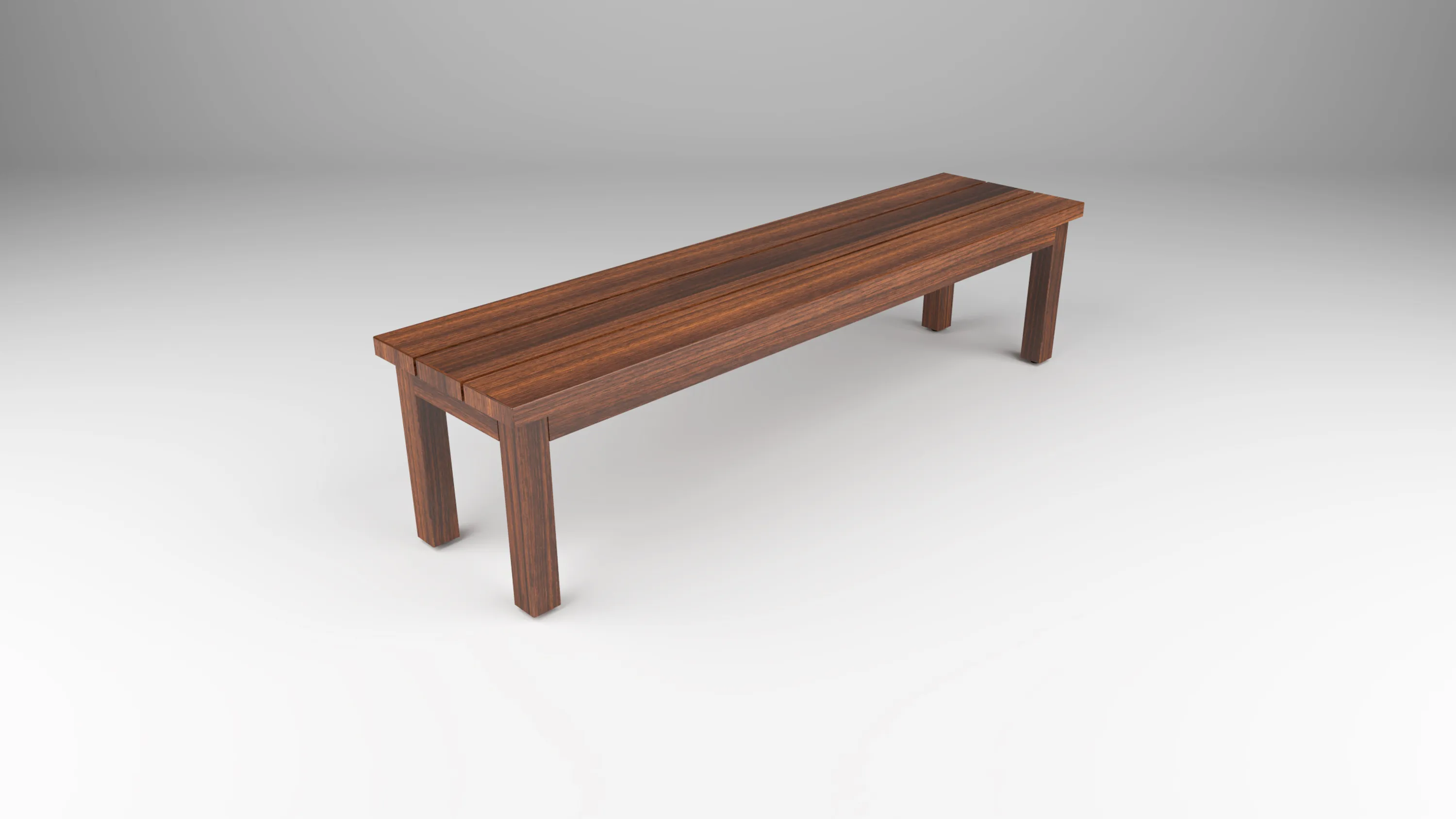 outdoor bench in wood with post base by Icon Modern