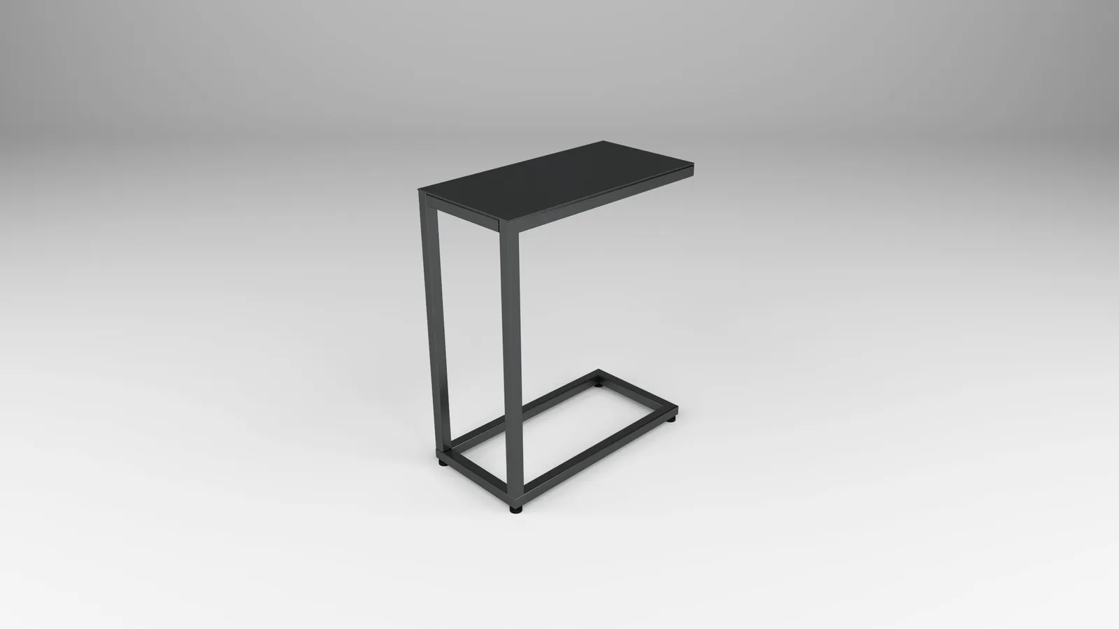 outdoor laptop table in hot rolled steel with L-shape base by Icon Modern