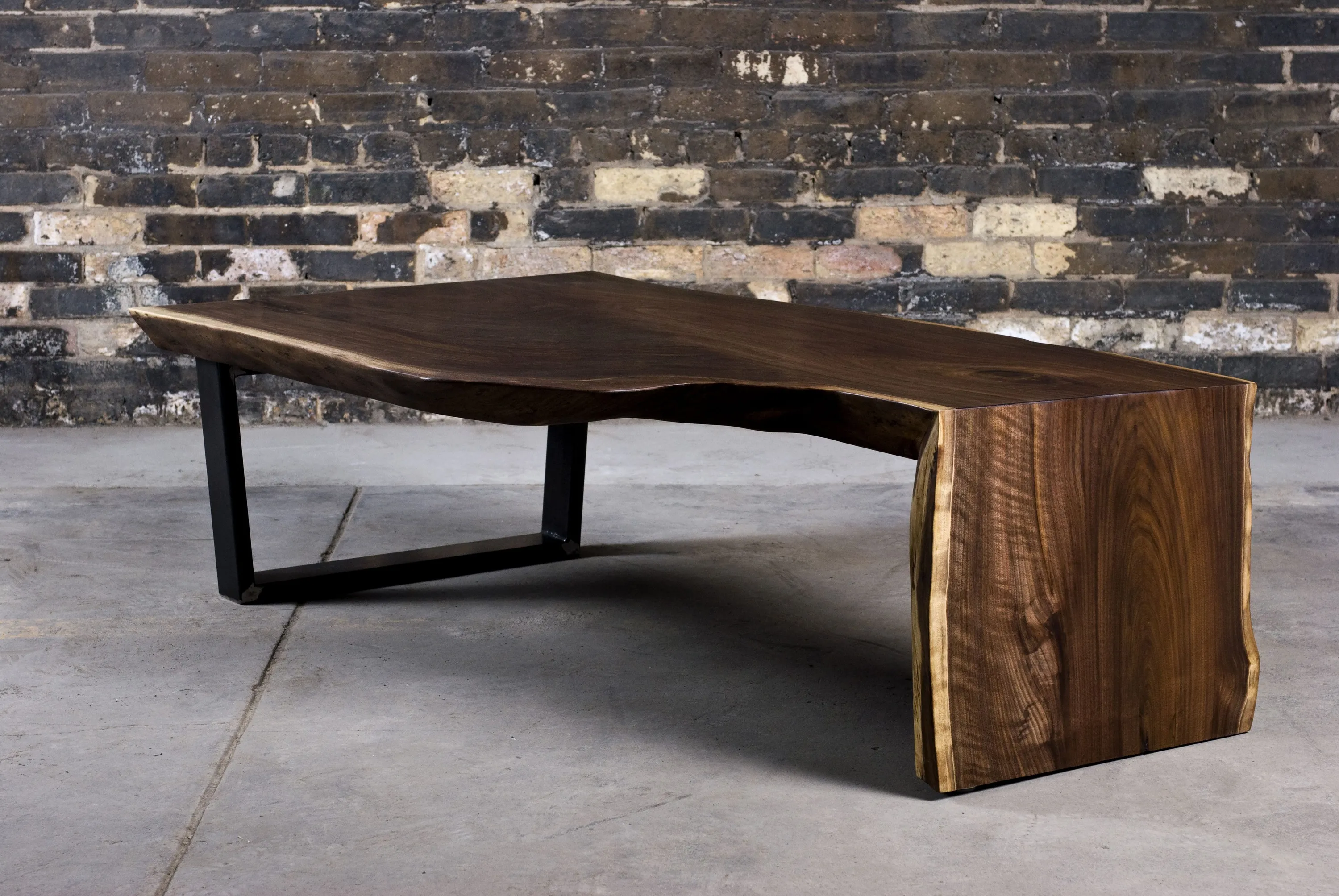 Custom urban wood Coffee Table Walnut Waterfall by icon modern