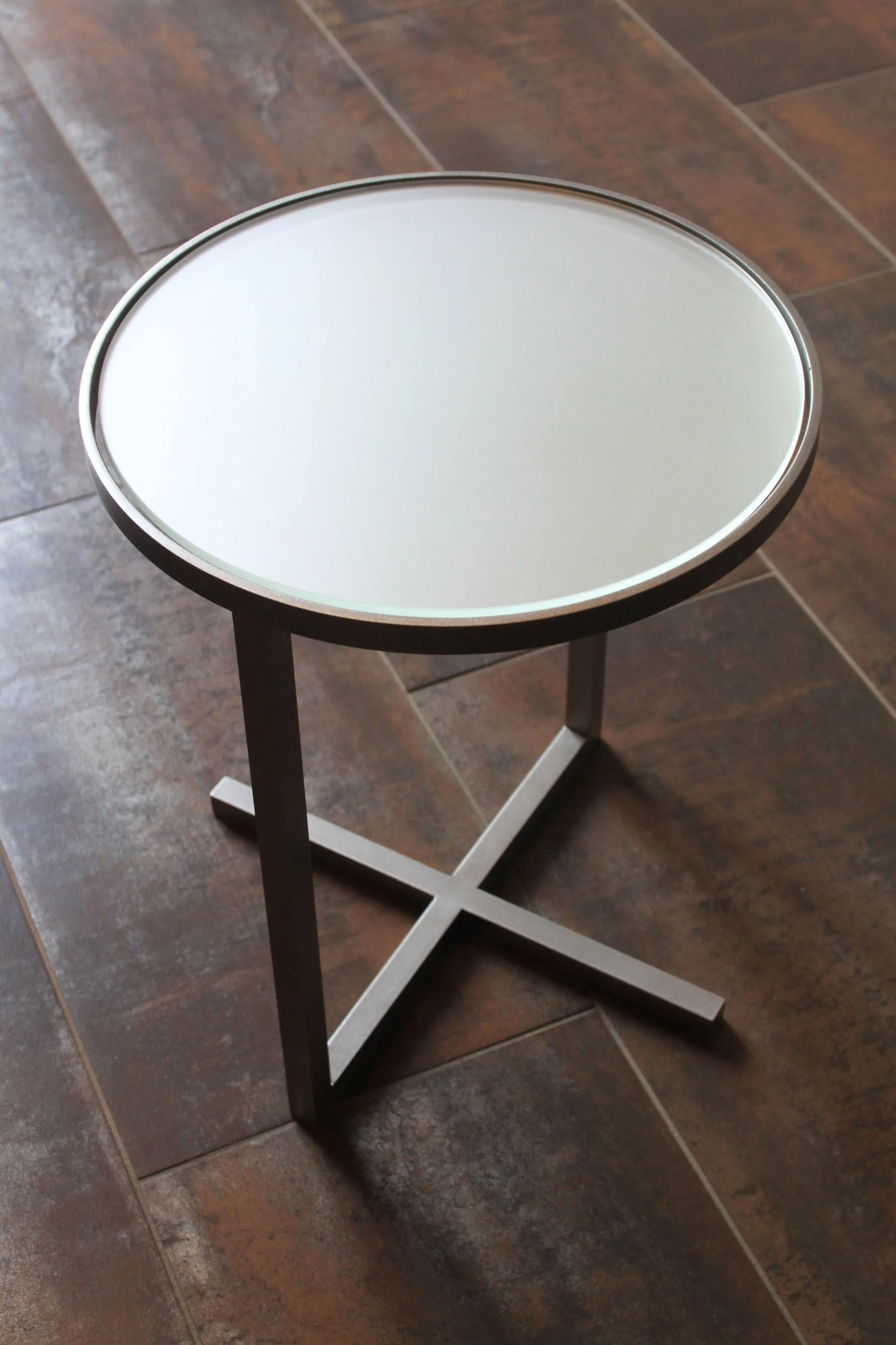 Custom Steel Side Table round by icon modern