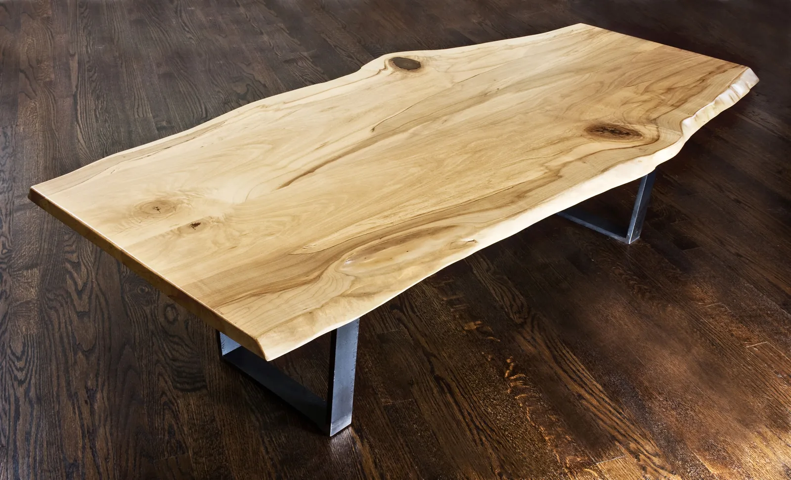 custom coffee table in urban elm by Icon Modern