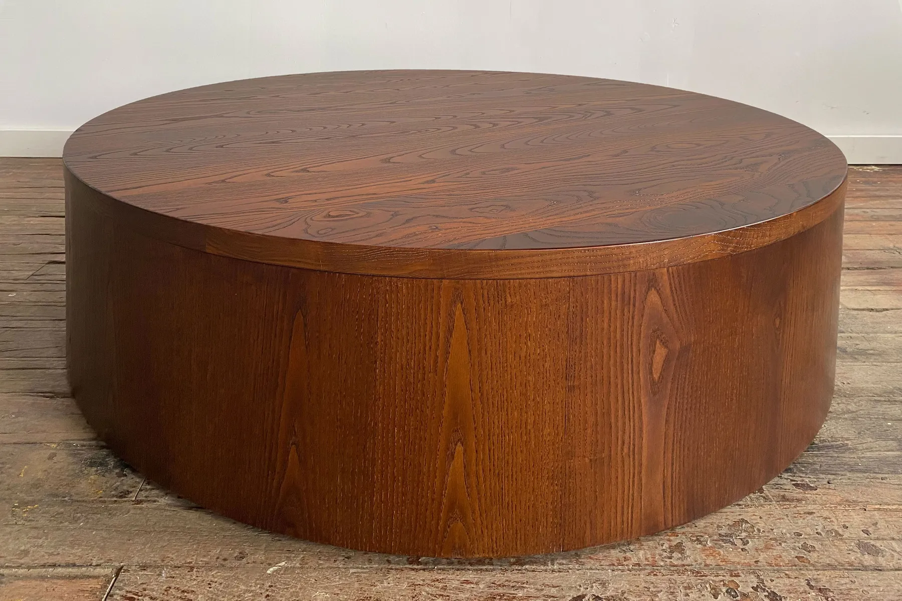 custom coffee table in faux walnut by Icon Modern