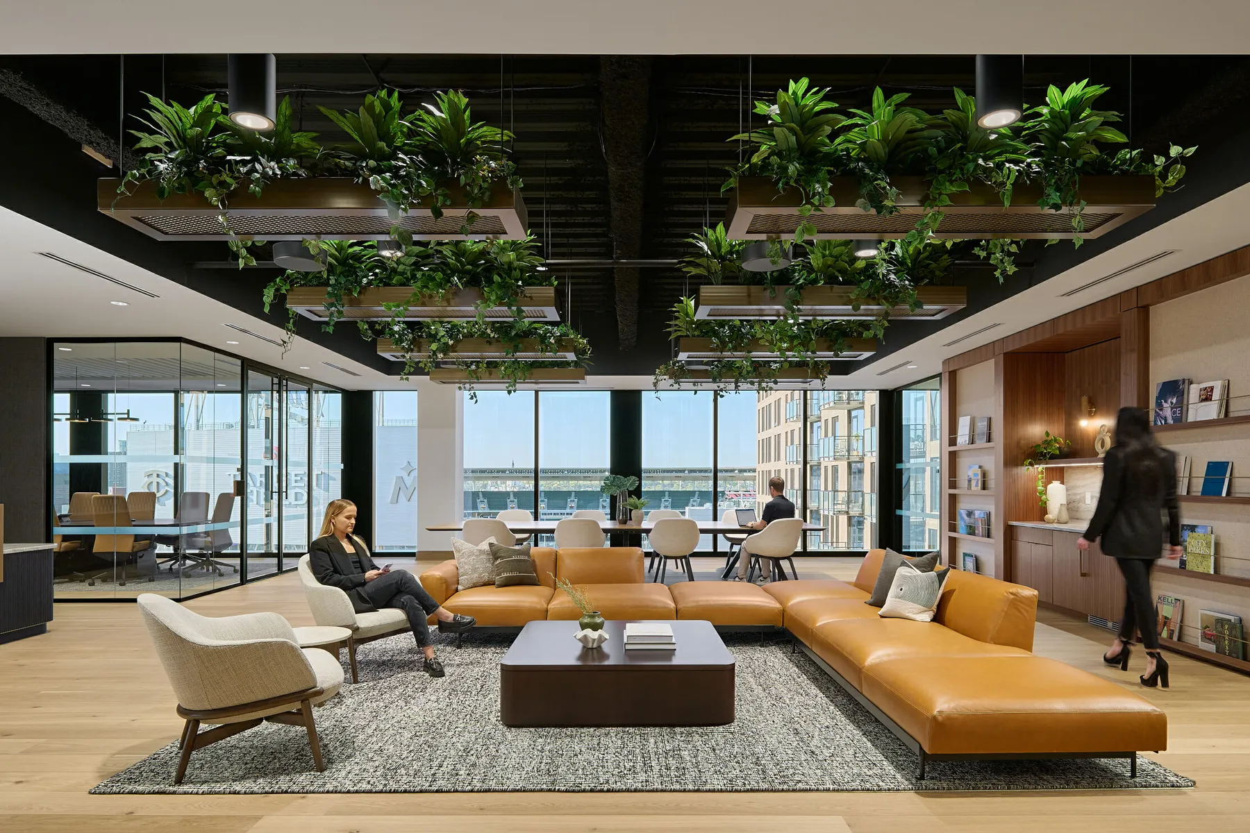 custom ceiling elements in bronze color powdercoated steel by Icon Modern