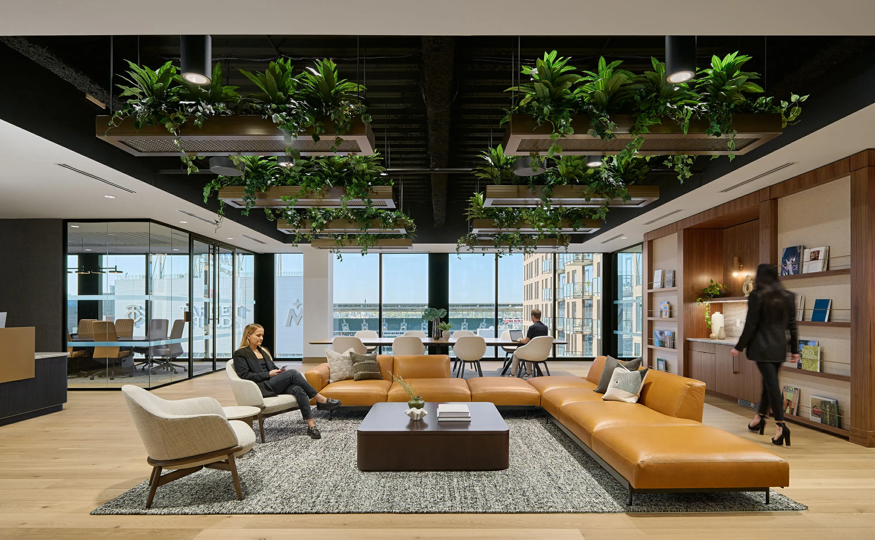 custom ceiling elements in bronze color powdercoated steel by Icon Modern