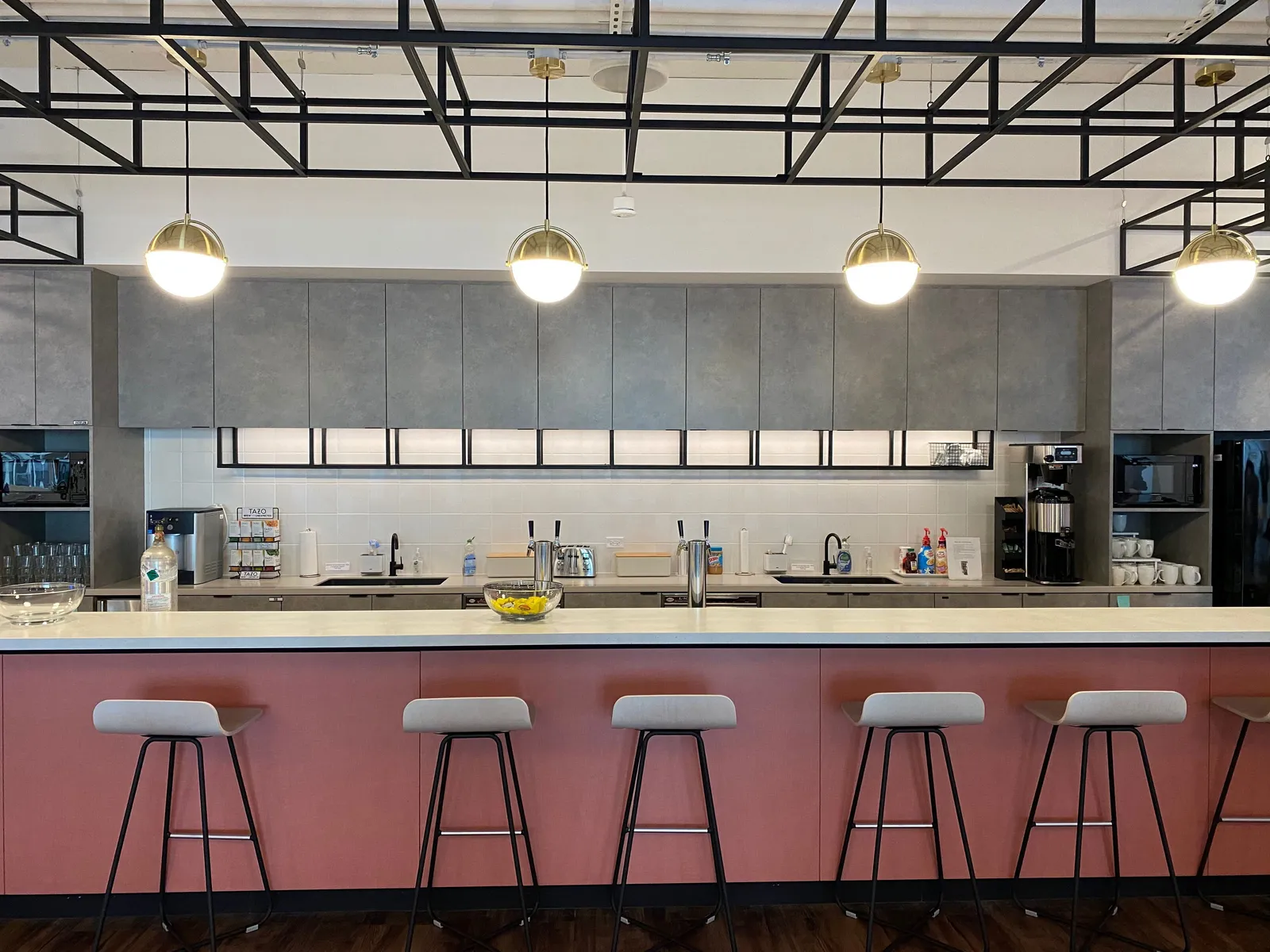 custom black steel tube ceiling elements by Icon Modern