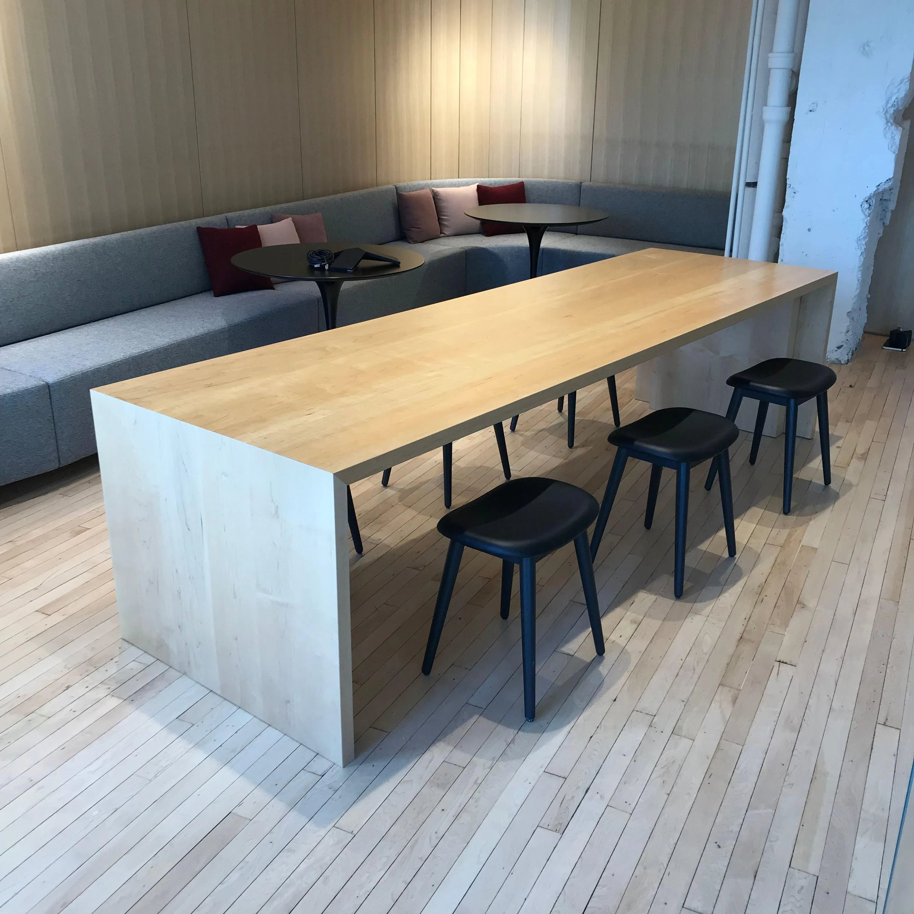 custom table featuring urban maple wood with dropsides by Icon Modern