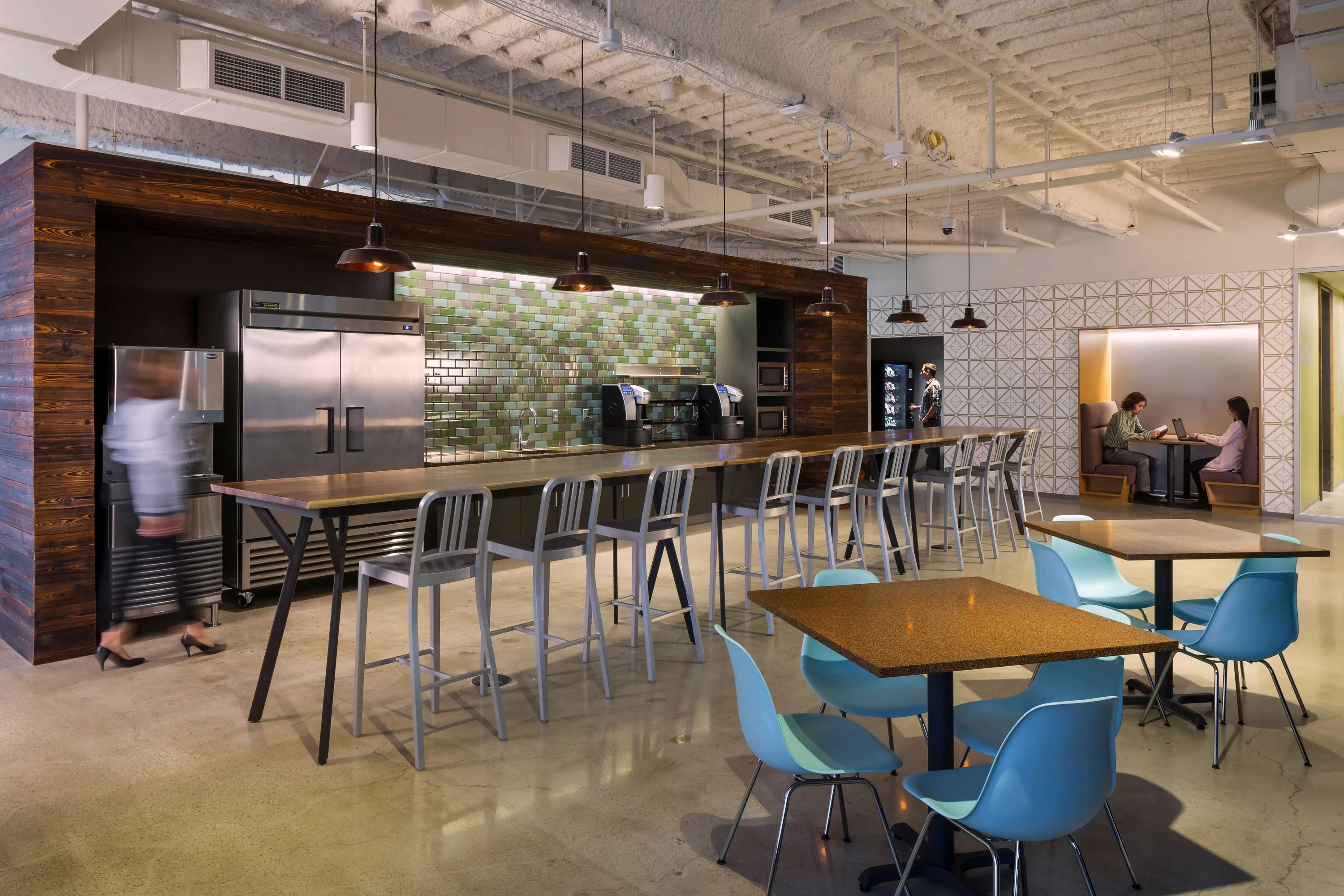 custom community table in urban walnut by Icon Modern