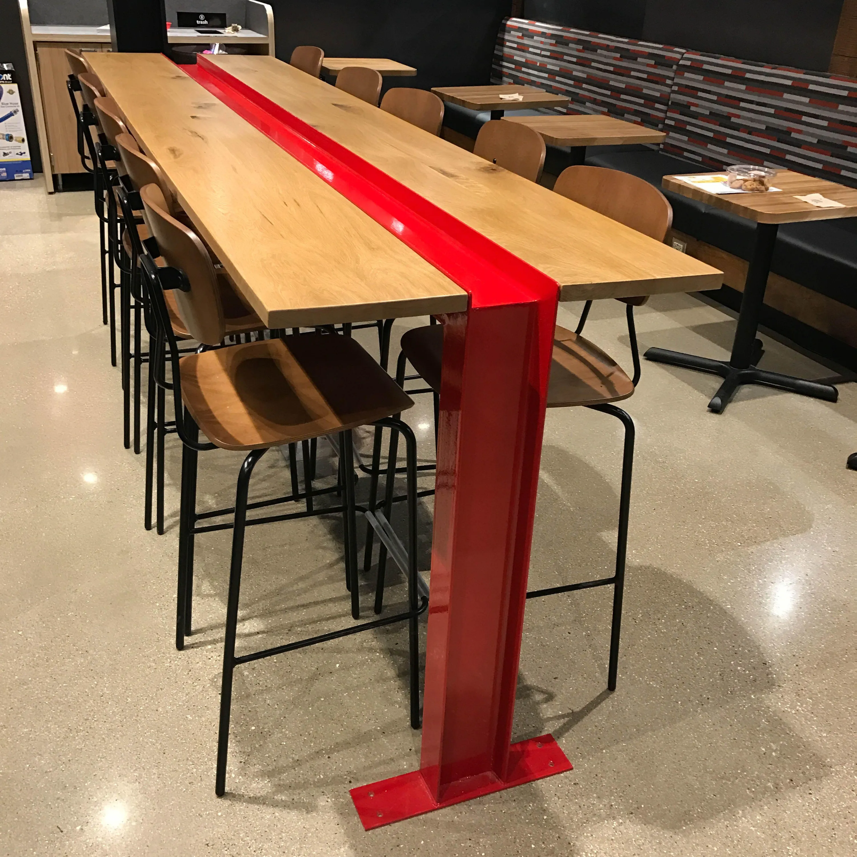 Custom community table bar height center i beam powdercoat by icon modern