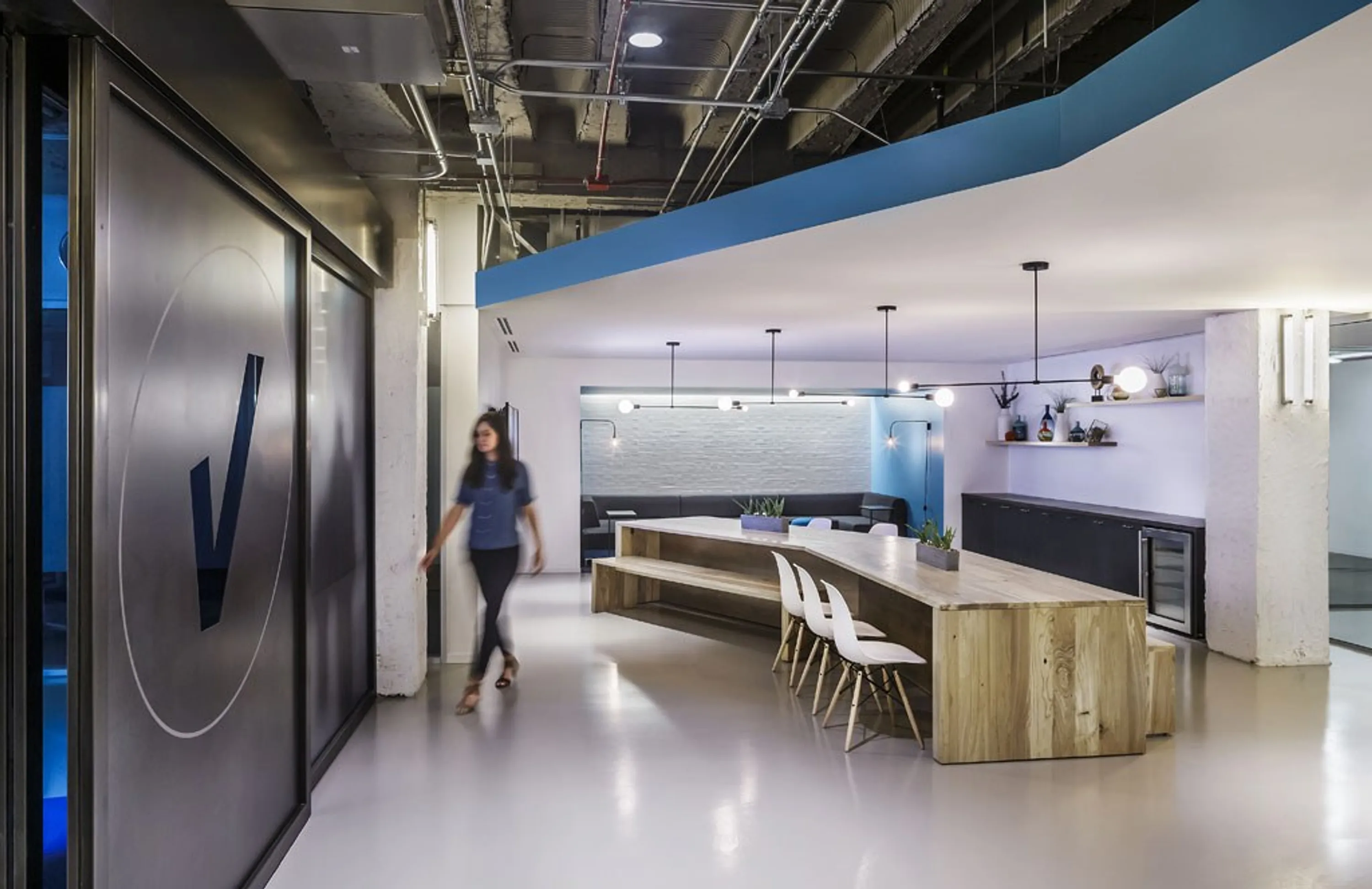 Custom community table bench straight edge by icon modern