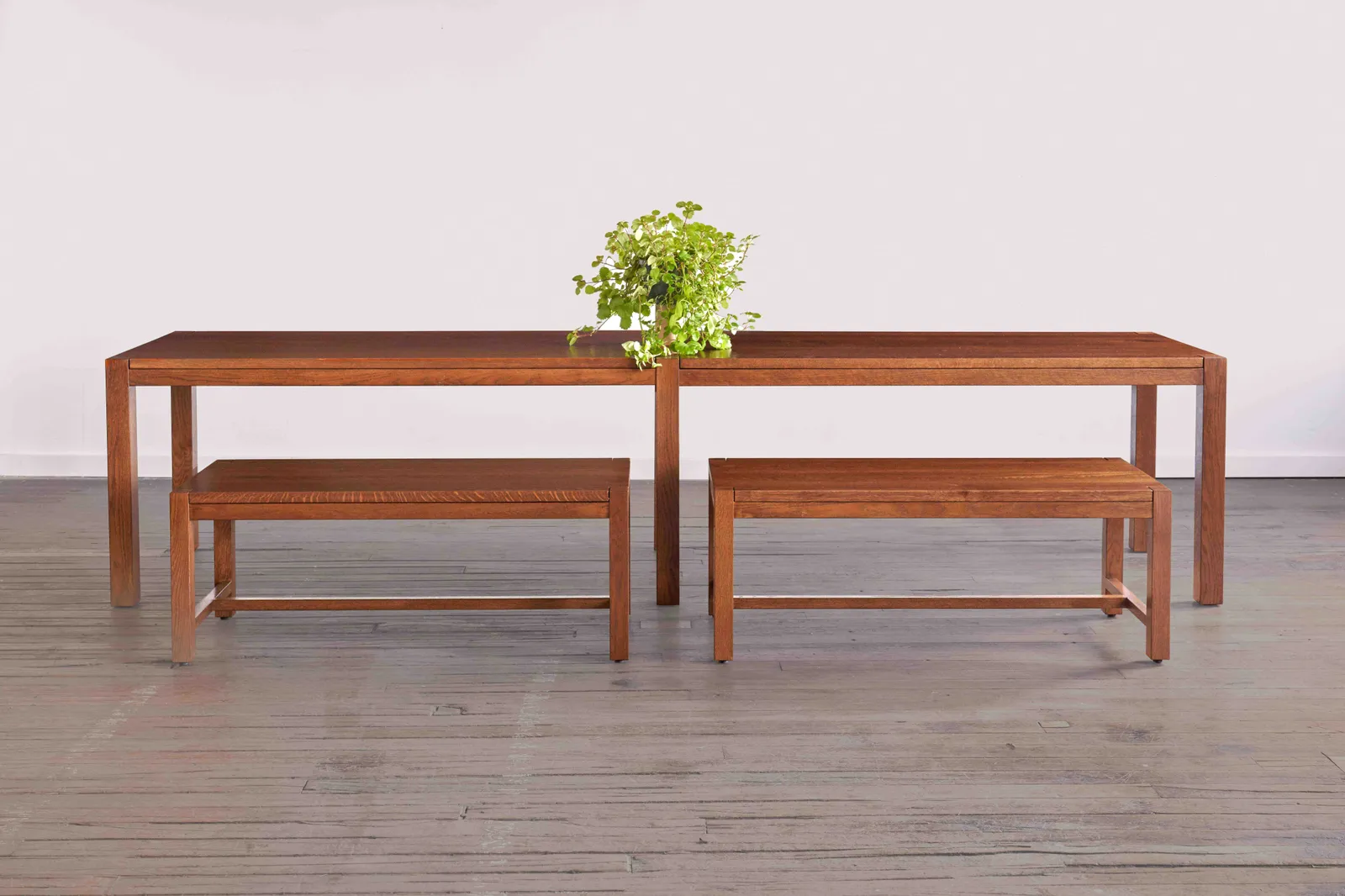 Custom community table outdoor parson style bench by icon modern