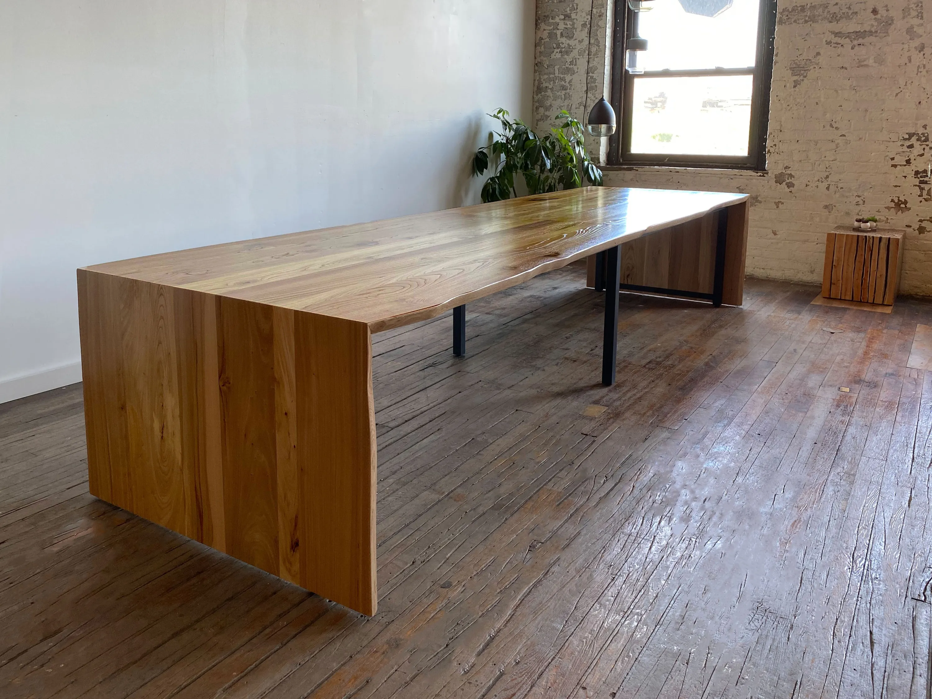 custom conference table in urban ash with dropside by Icon Modern