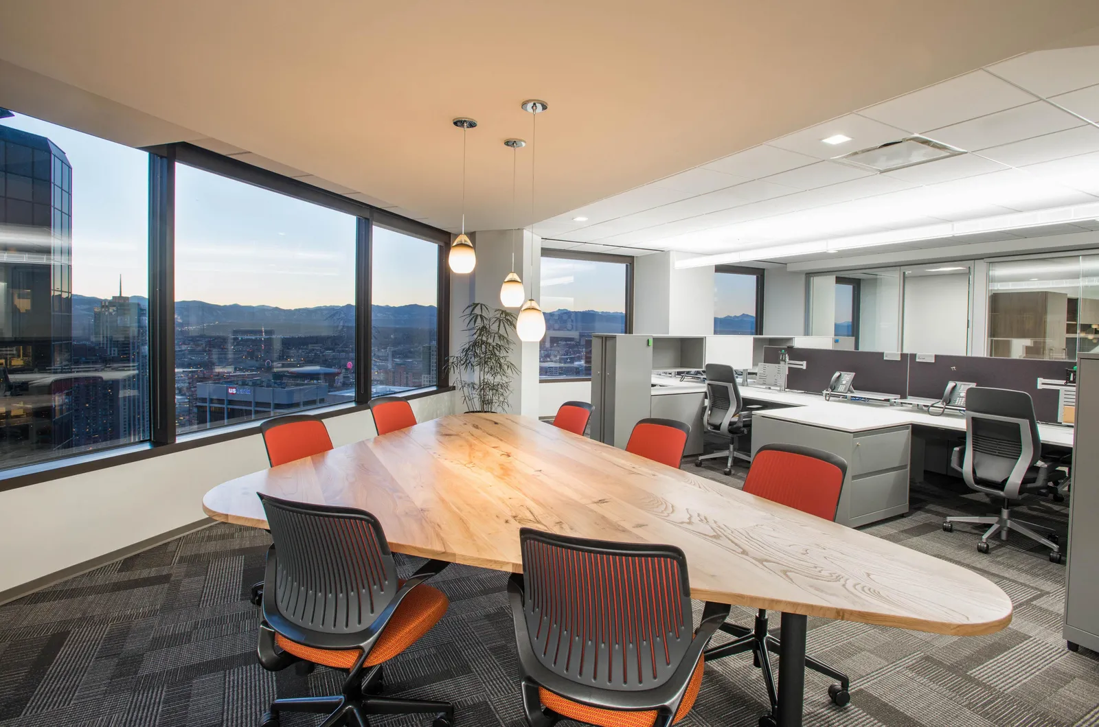 Custom shape urban ash straight edge conference table by icon modern